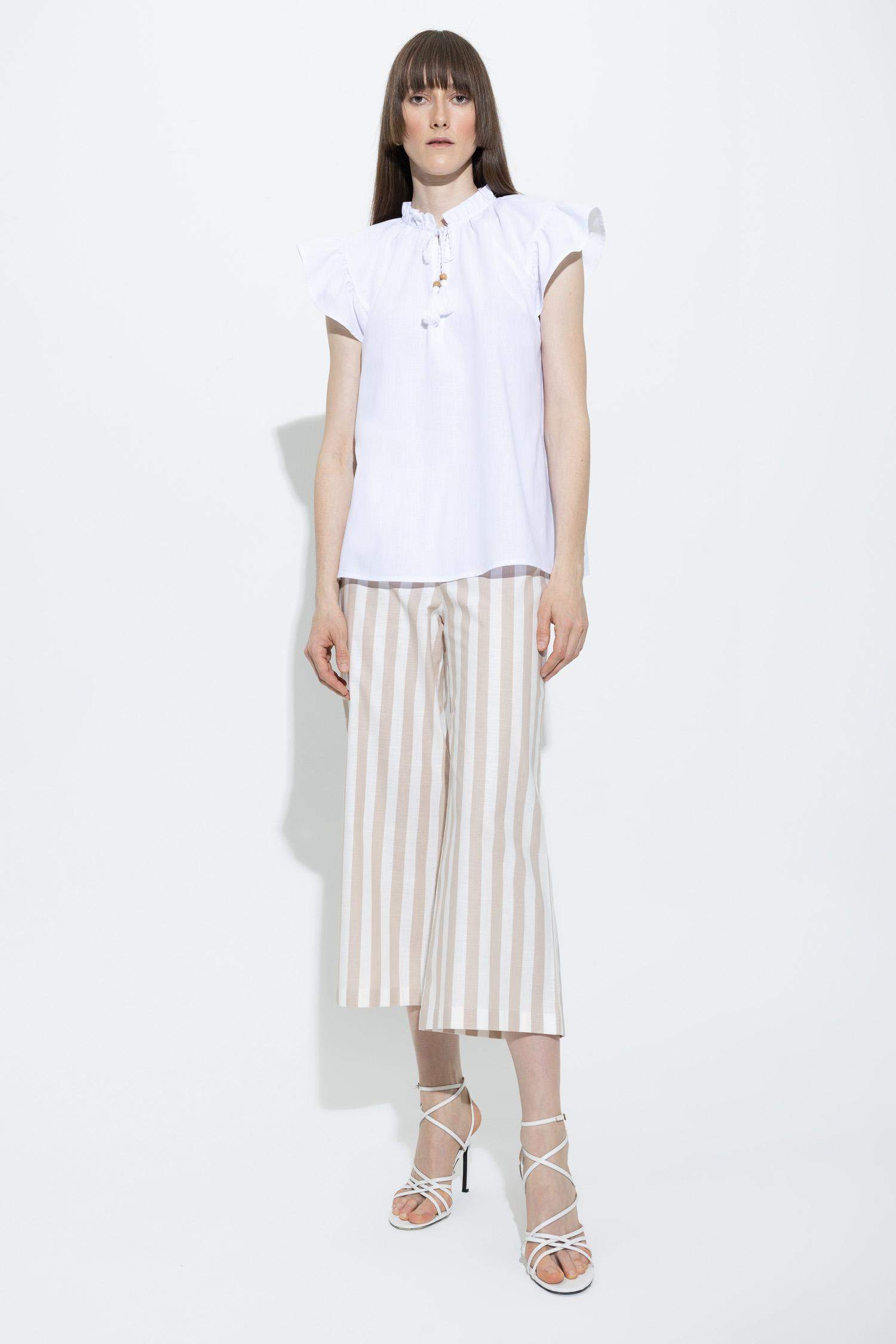 Short Sleeve Geometric Regular Blouse kmy10238