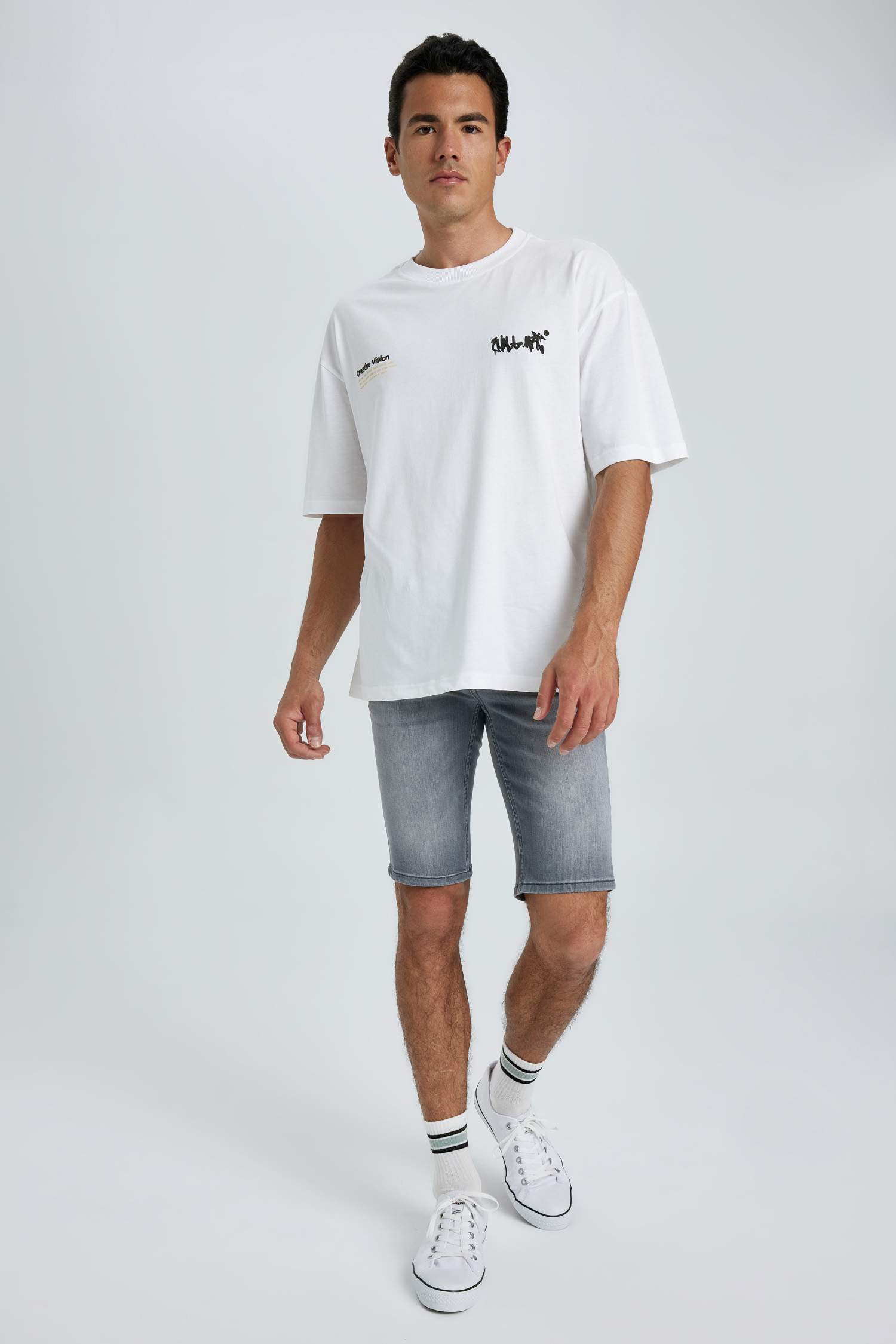 برمودا جينز سكيني فيت رمادي