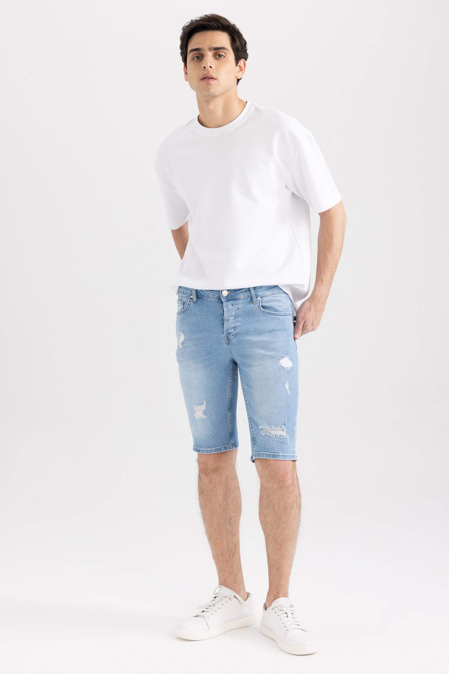 Slim Fit Denim Bermuda