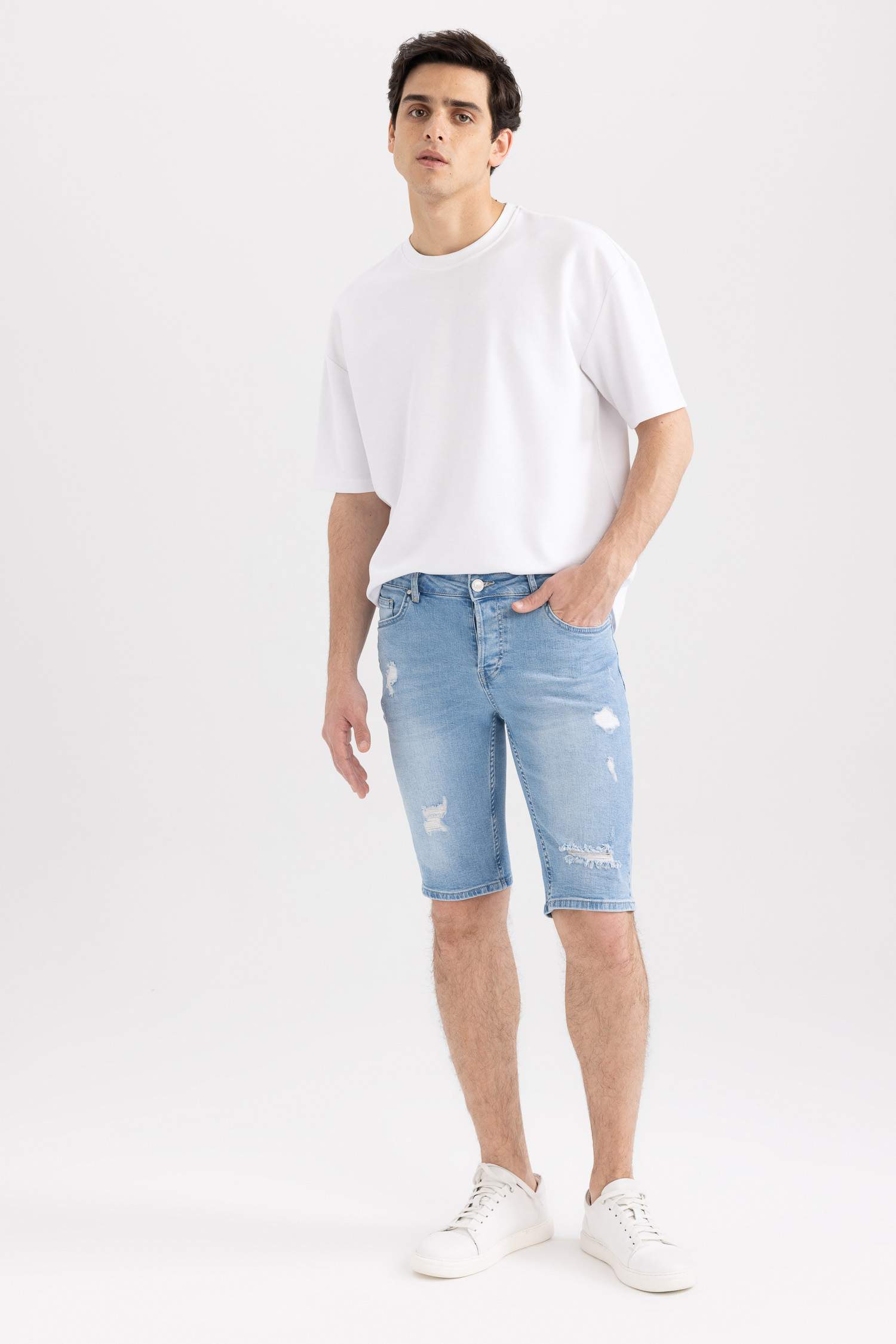 Slim Fit Denim Bermuda
