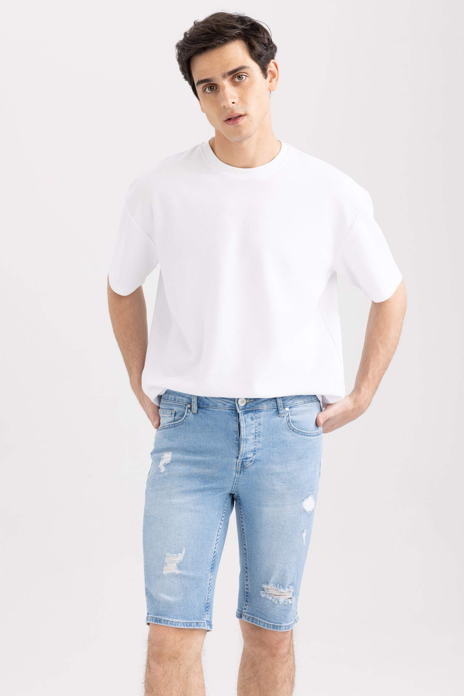 Slim Fit Denim Bermuda