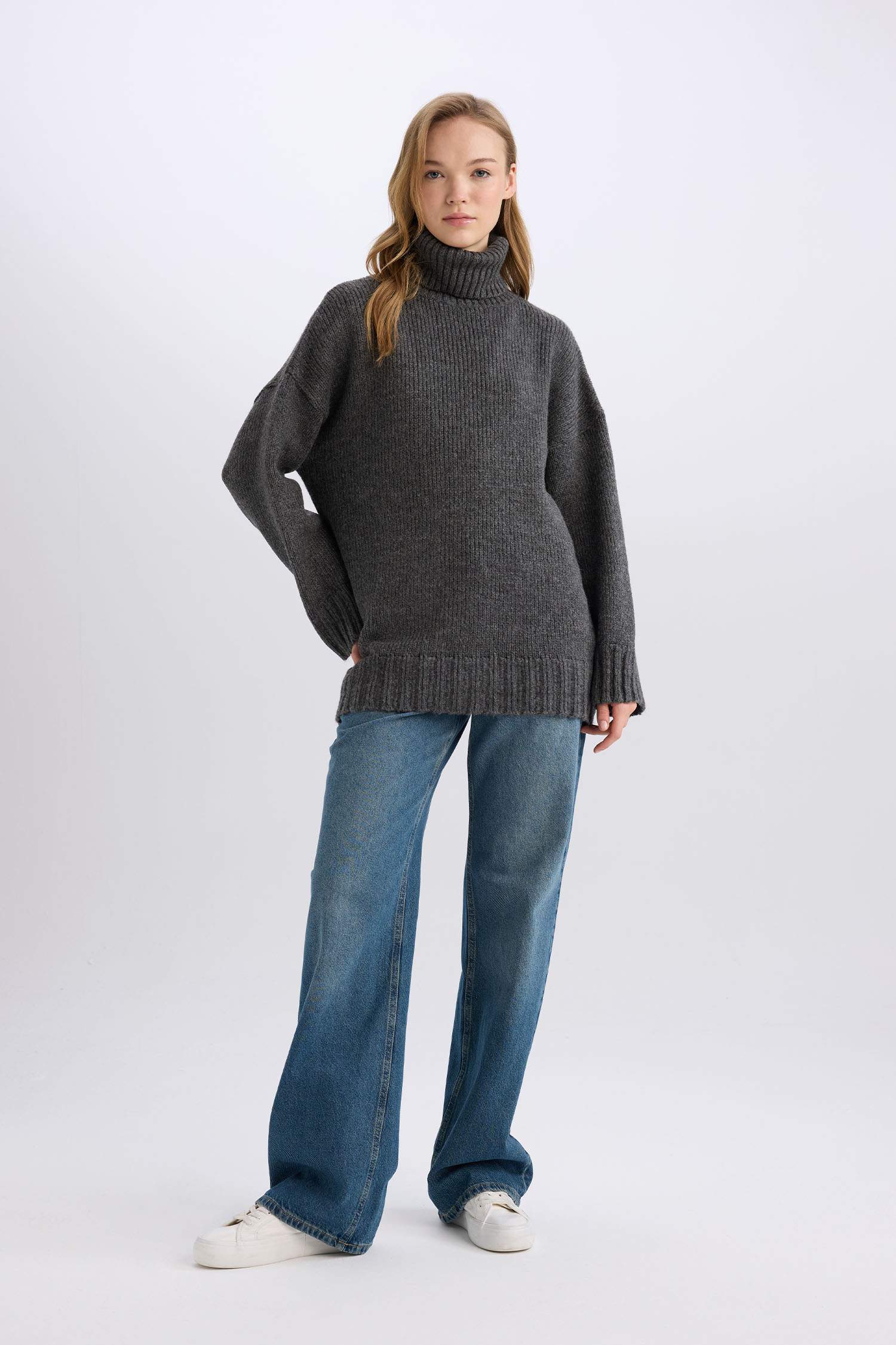 Oversize Fit Turtleneck Tunic