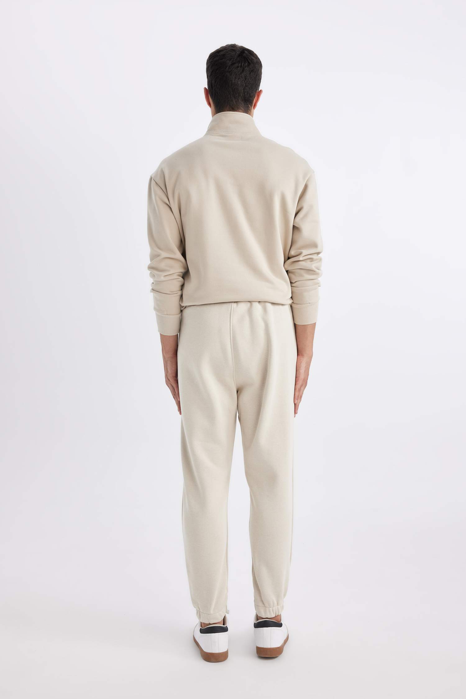 بنطلون بجامة رياضي قماش سميك قصة عادية برجل مطاطي