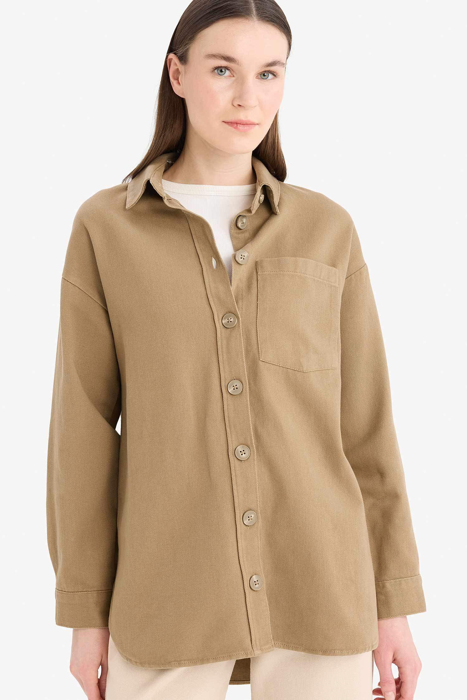 Relax Fit Basic Gabardine Shirt Tunic