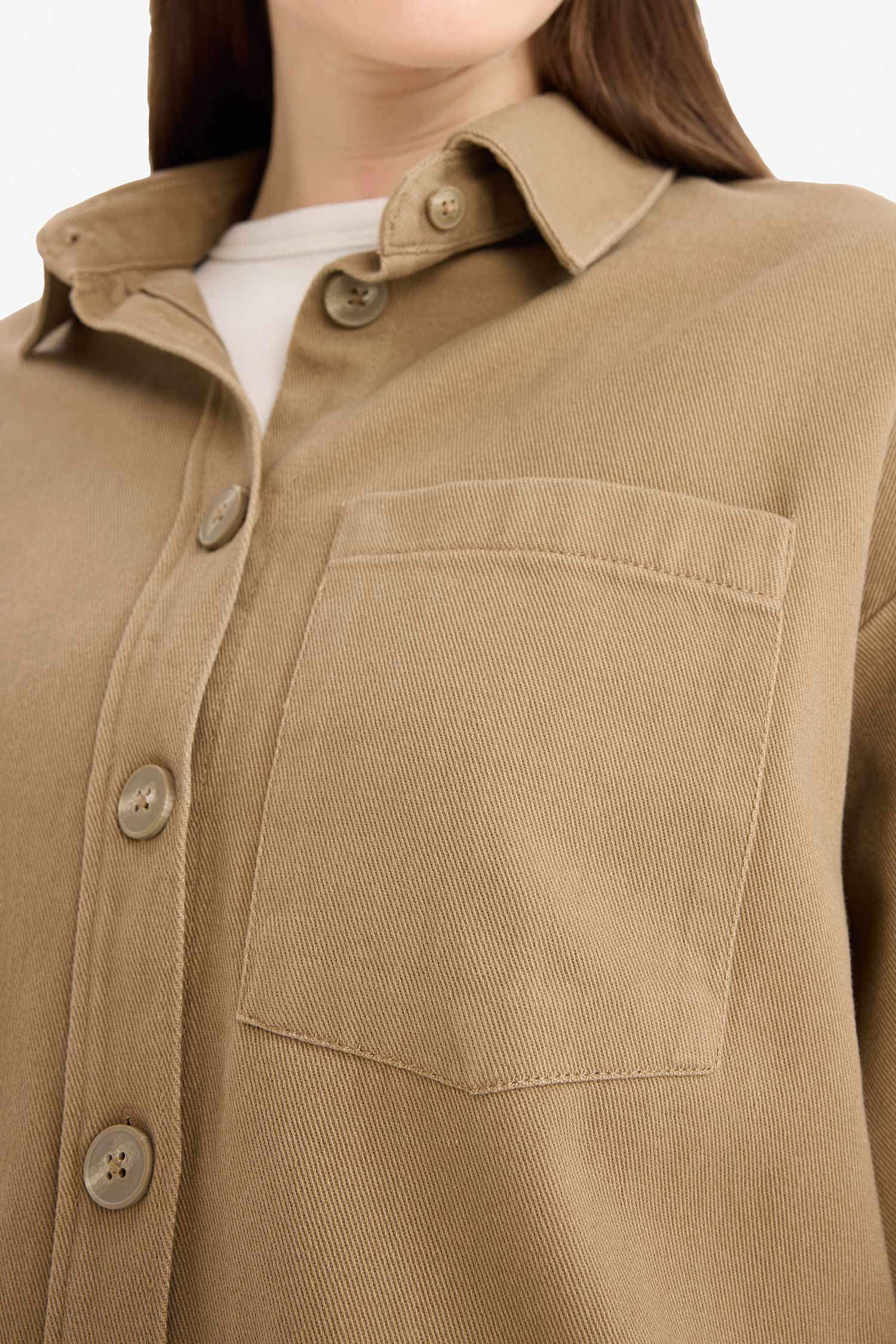 Relax Fit Basic Gabardine Shirt Tunic