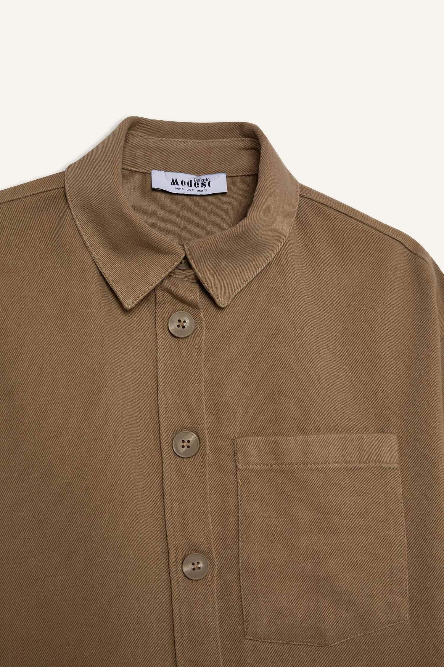 Relax Fit Basic Gabardine Shirt Tunic