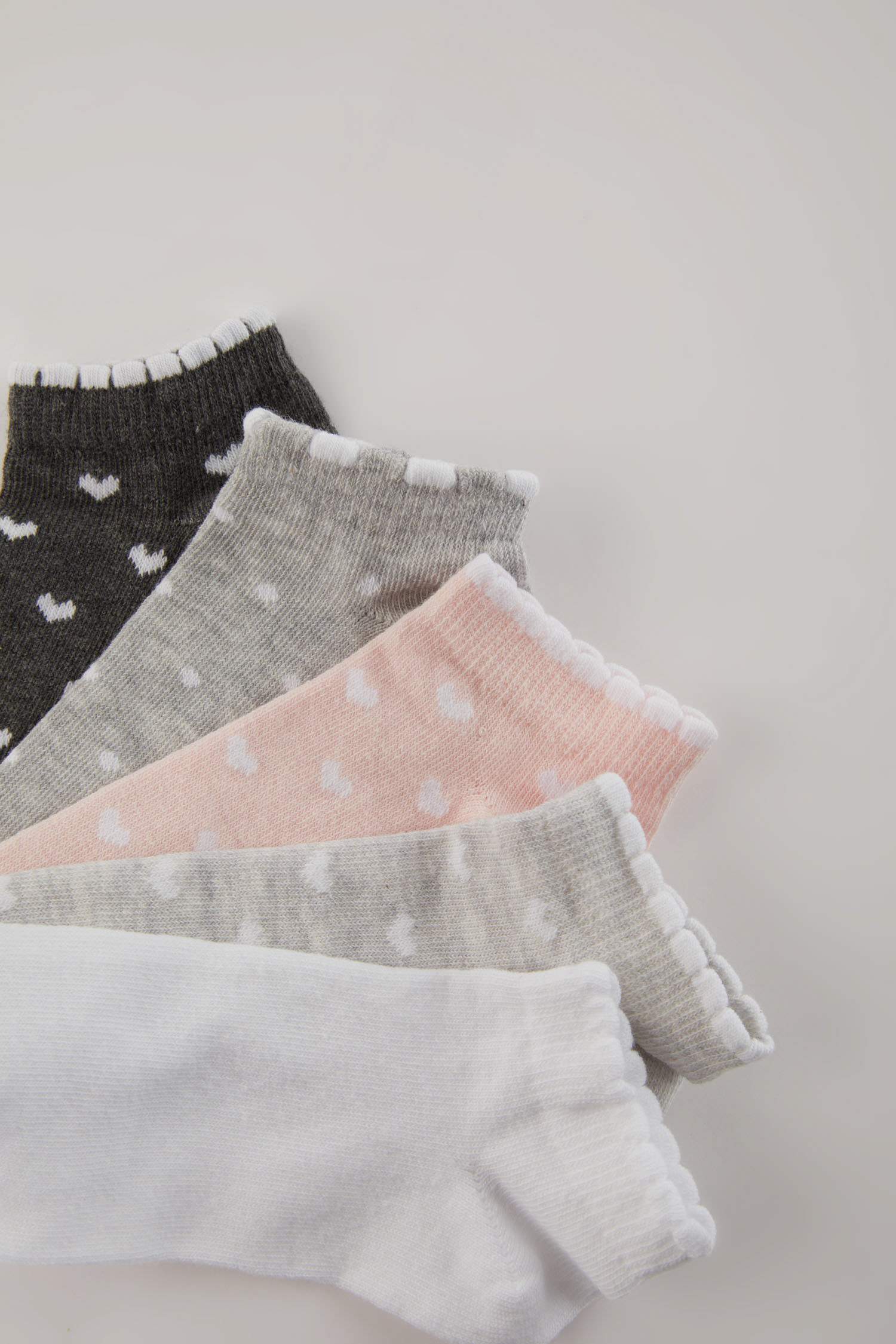 Kız Çocuk 5'li Pamuklu Patik Çorap