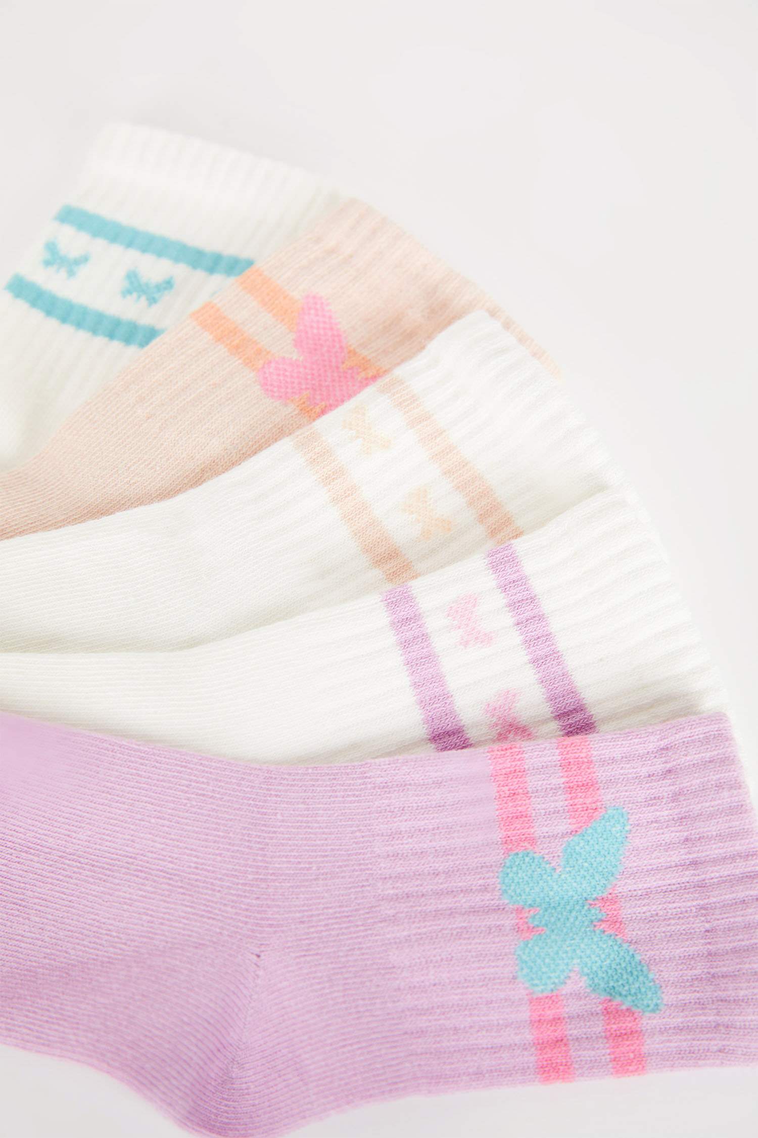 Носки из хлопка для девочек, 5 пар