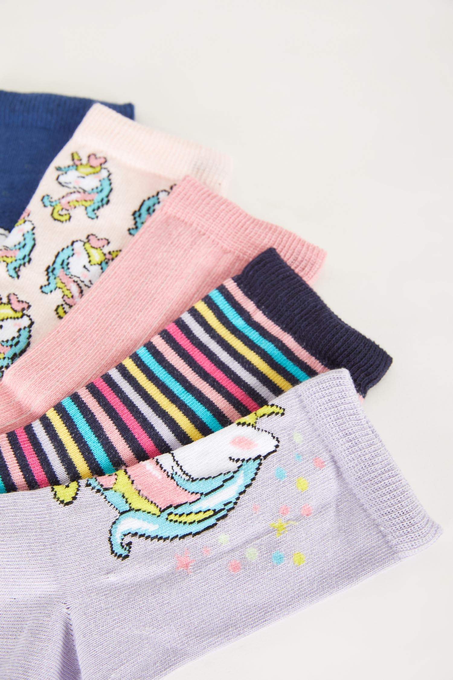 جوارب طويلة قطن بناتي - 5 قطع