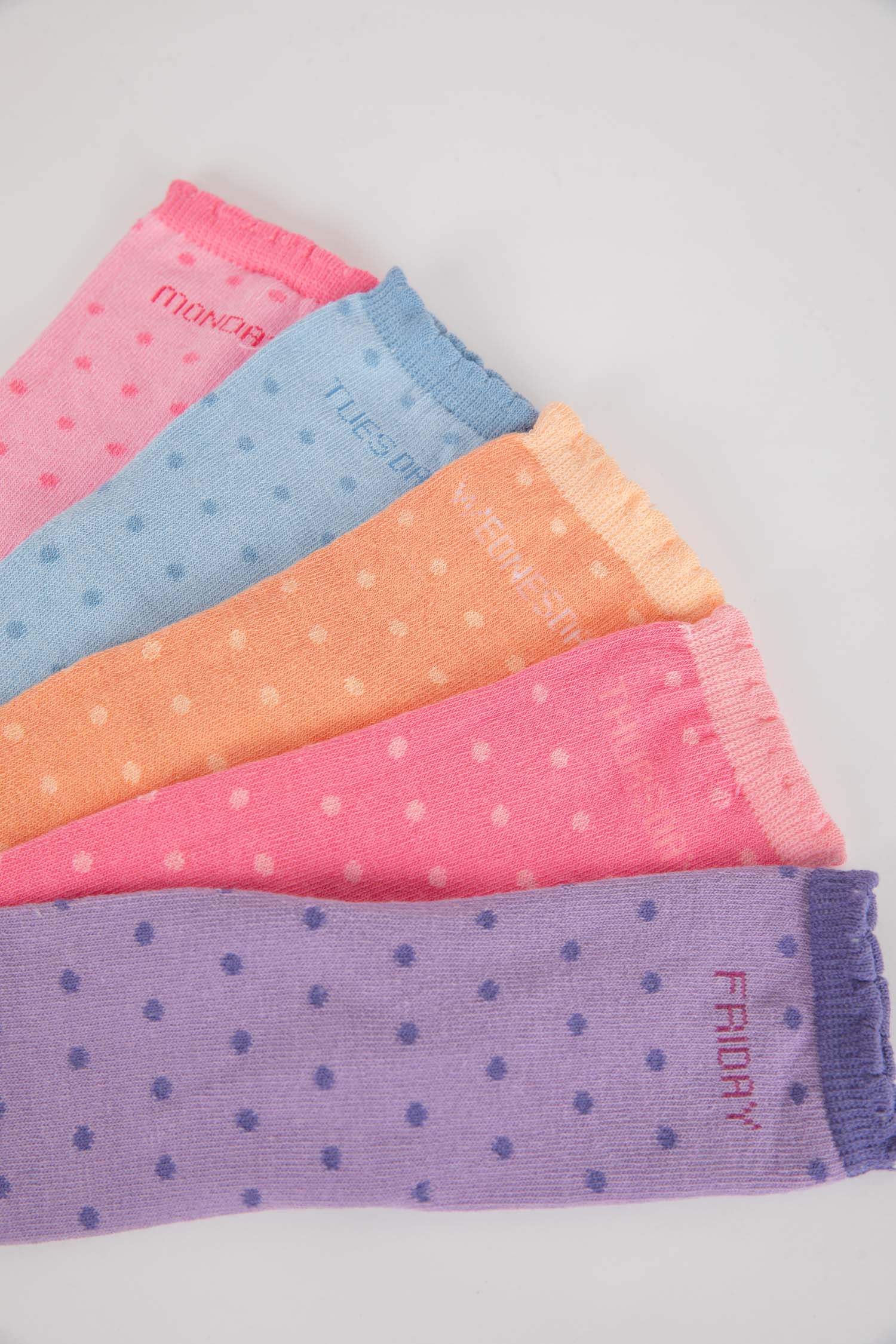 Kız Çocuk 5'li Pamuklu Uzun Çorap