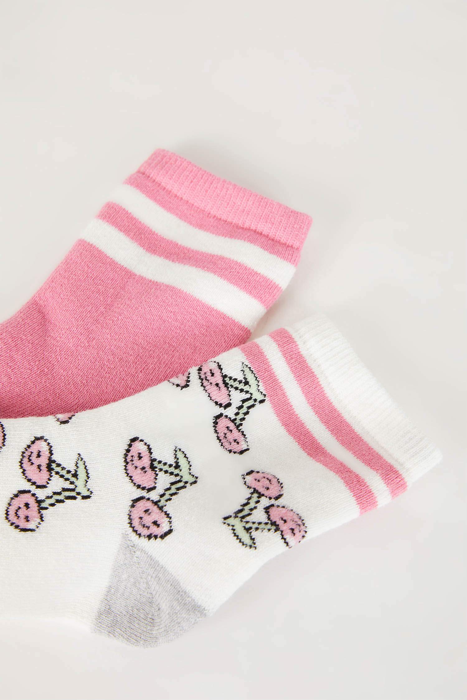 جوارب تيري قطن بناتي - قطعتين