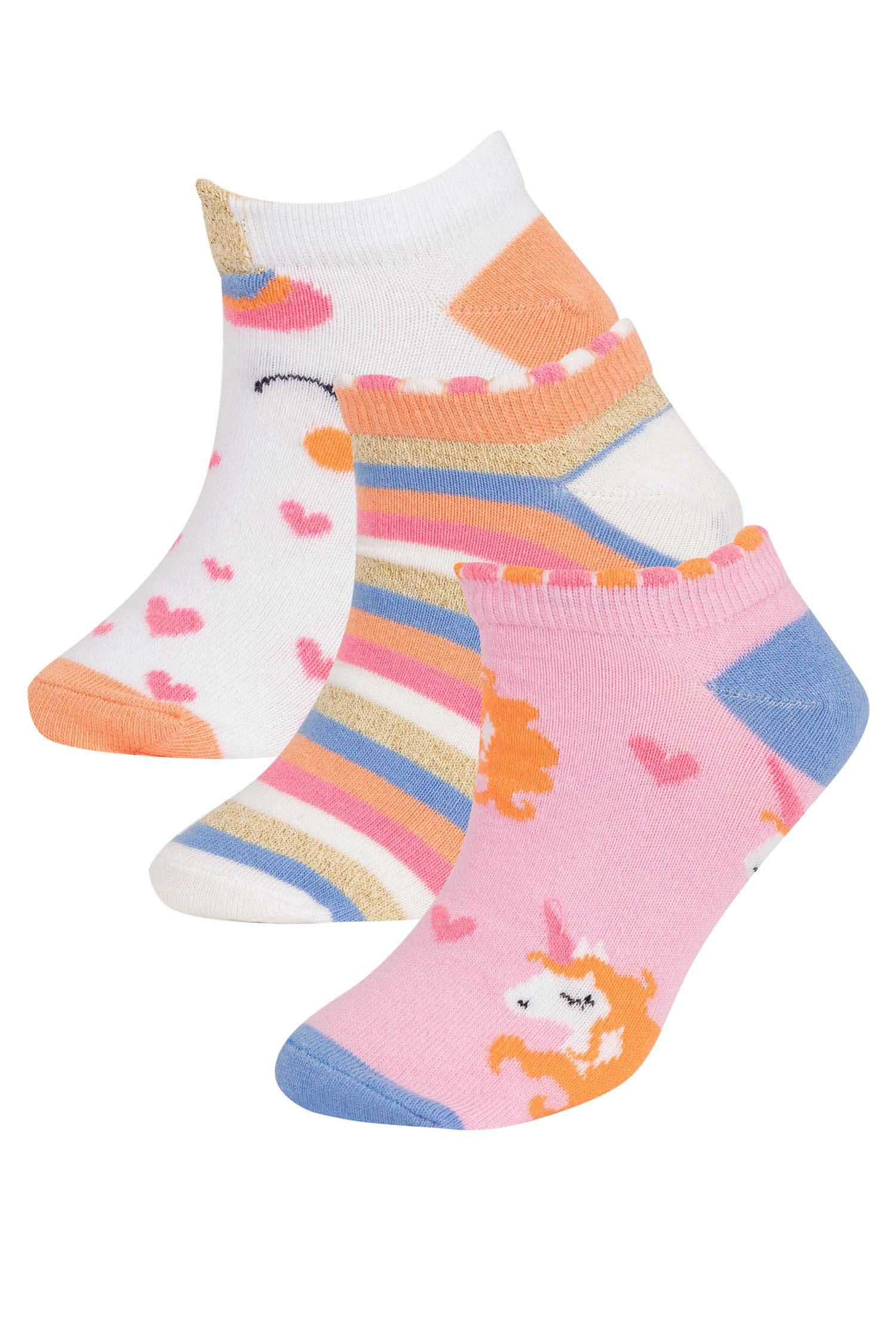 Носки из хлопка для девочек, 3 пары