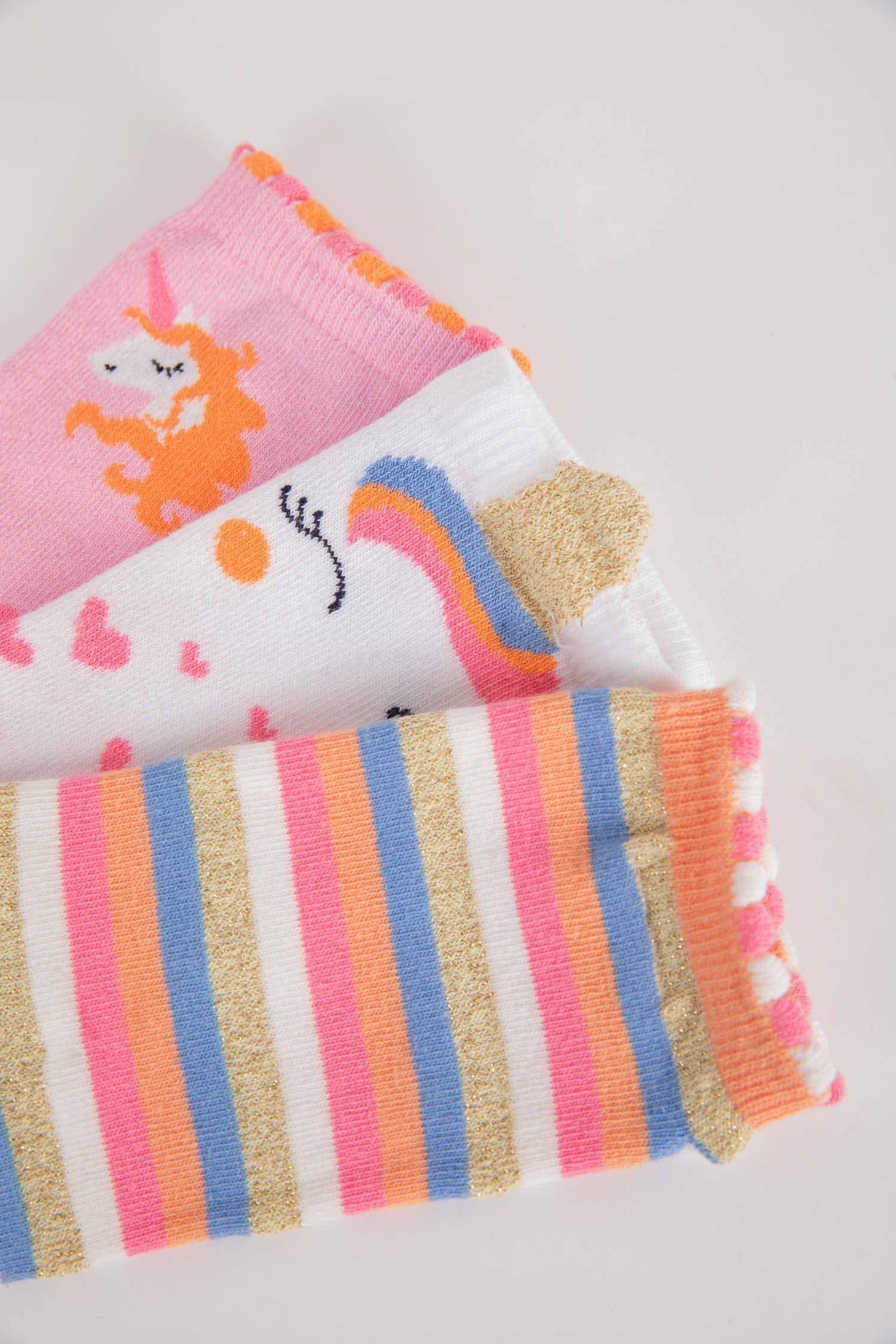 Носки из хлопка для девочек, 3 пары