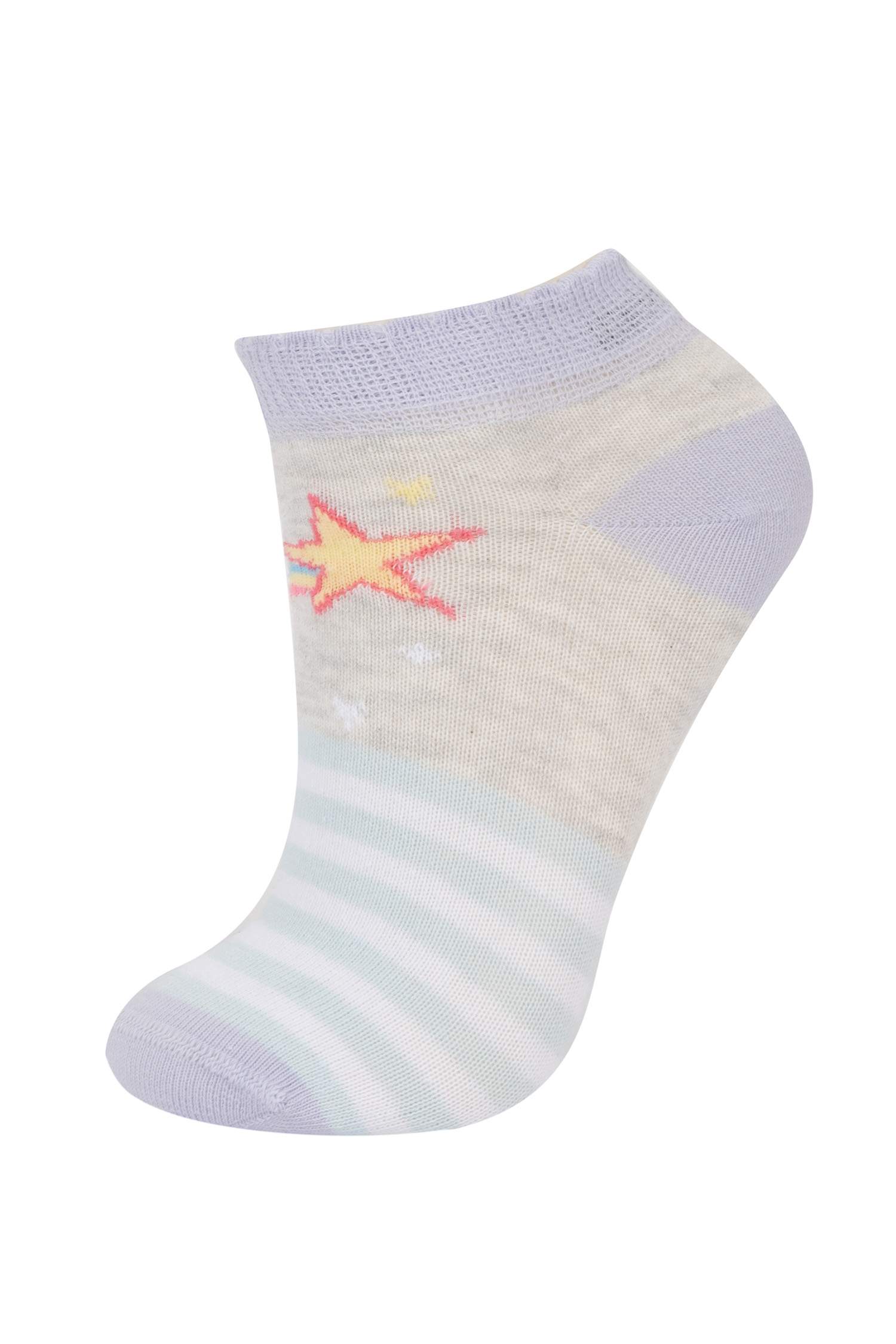 Kız Çocuk 7'li Pamuklu Patik Çorap