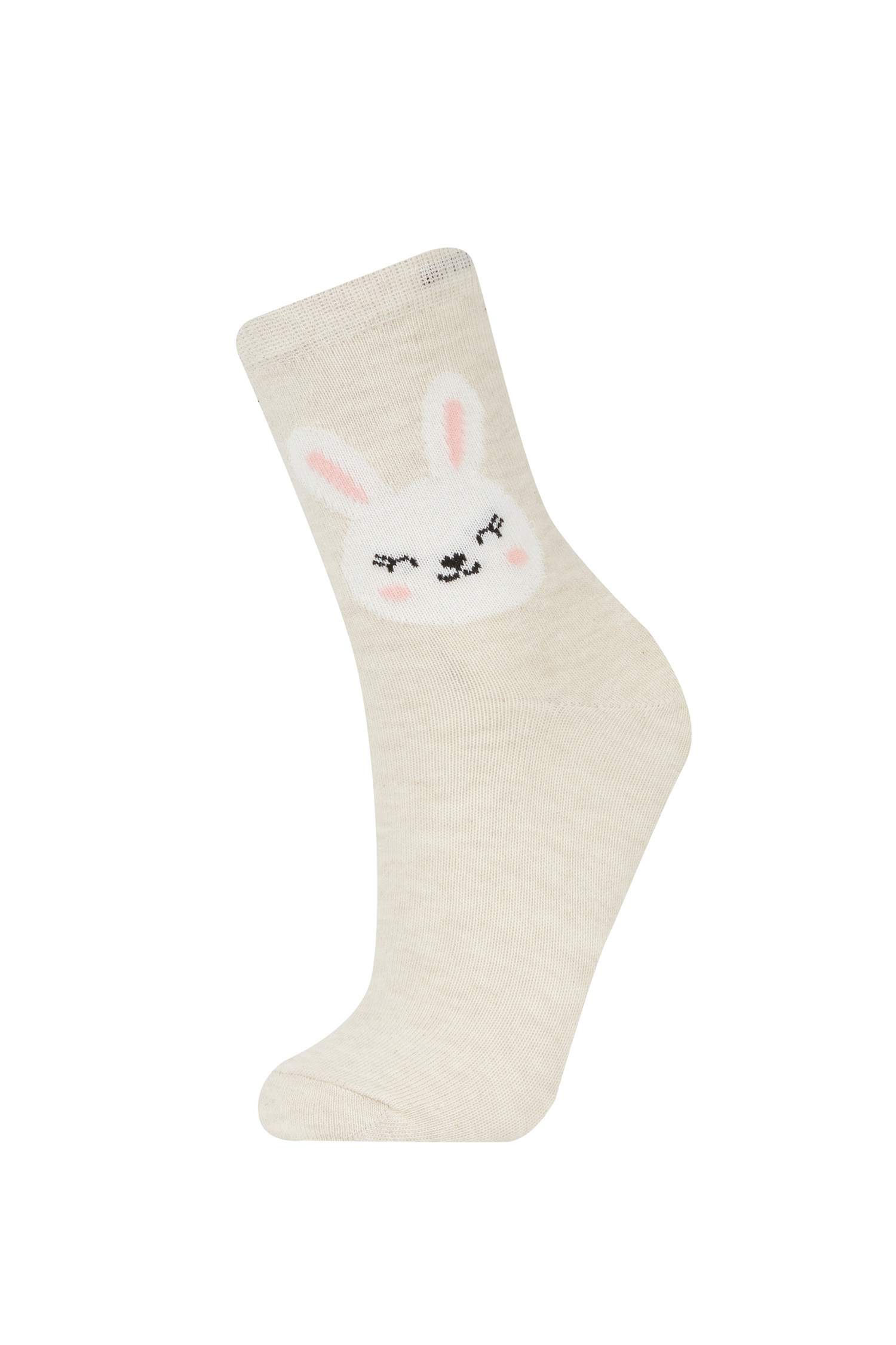 Kız Çocuk 3'lü Pamuklu Uzun Çorap