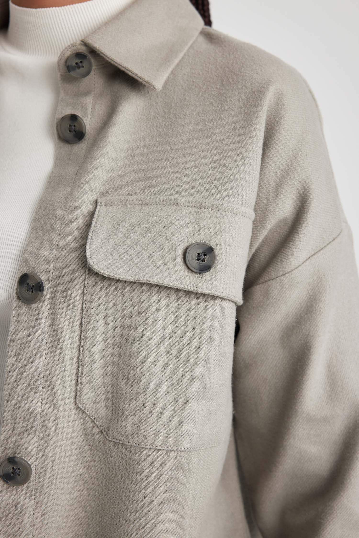 жейде мойыны фланель Ұзын Жеңді Туника