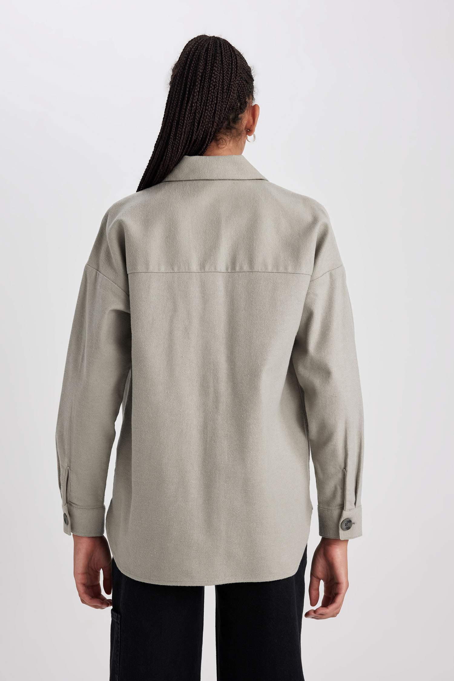 жейде мойыны фланель Ұзын Жеңді Туника