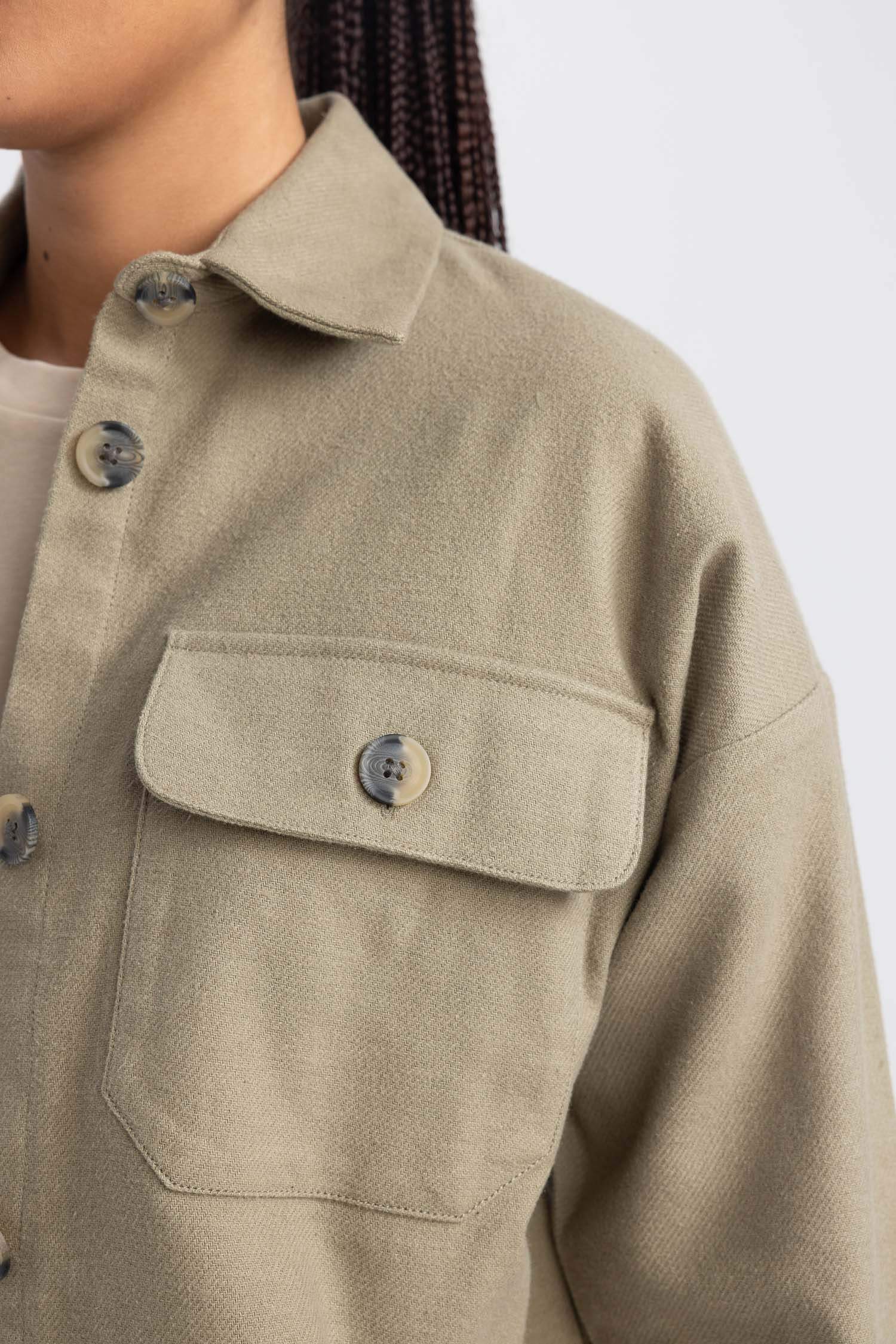 жейде мойыны фланель Ұзын Жеңді Туника