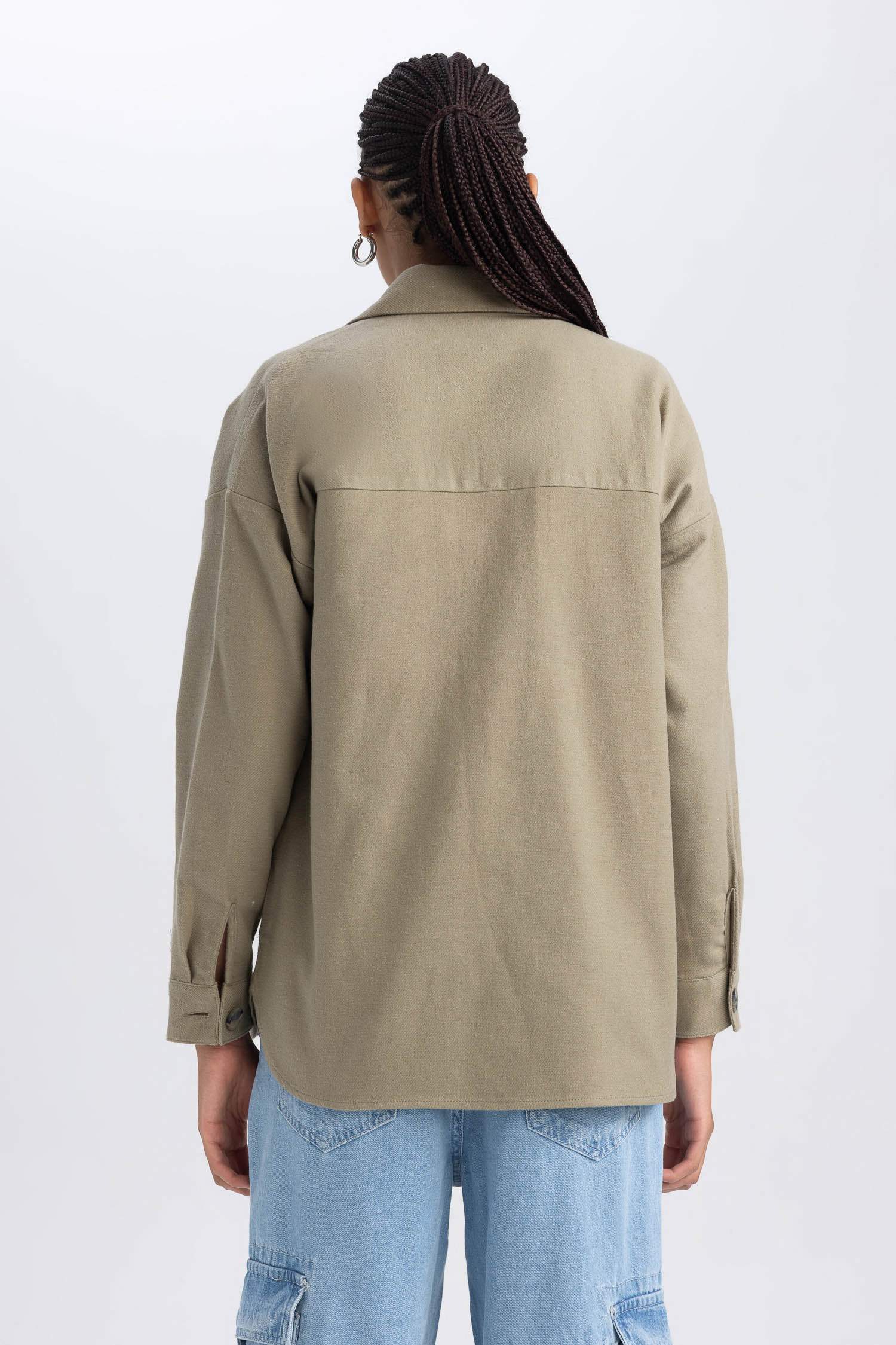 жейде мойыны фланель Ұзын Жеңді Туника