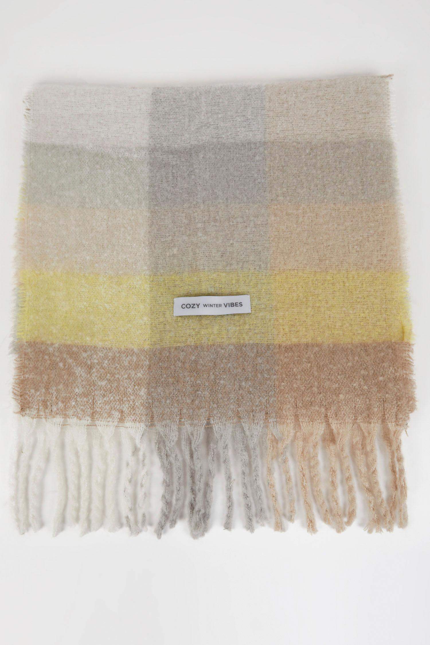 Kadın Yumuşak Dokulu Ekose Desenli Atkı