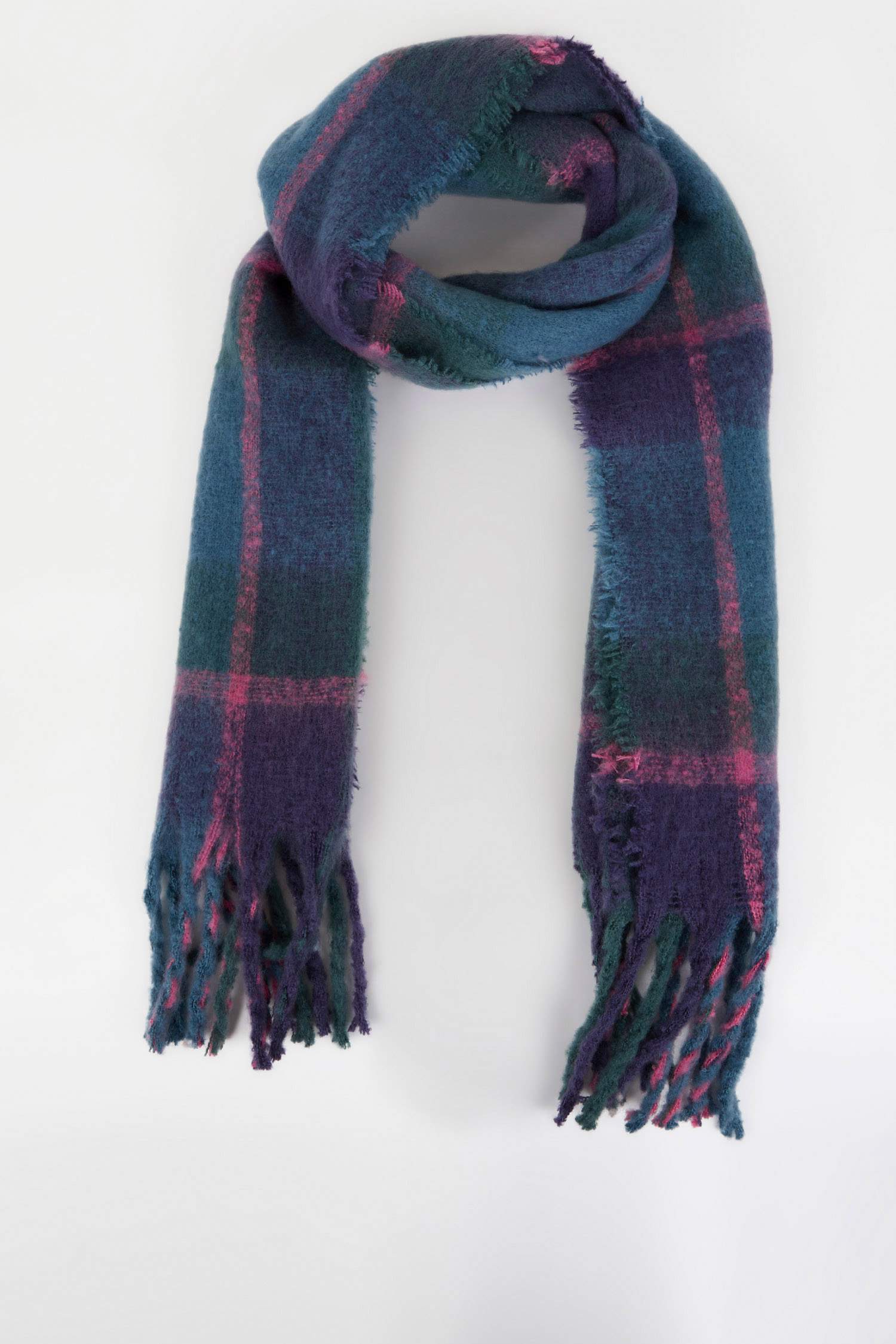Woman Plaid Thick Scarf
