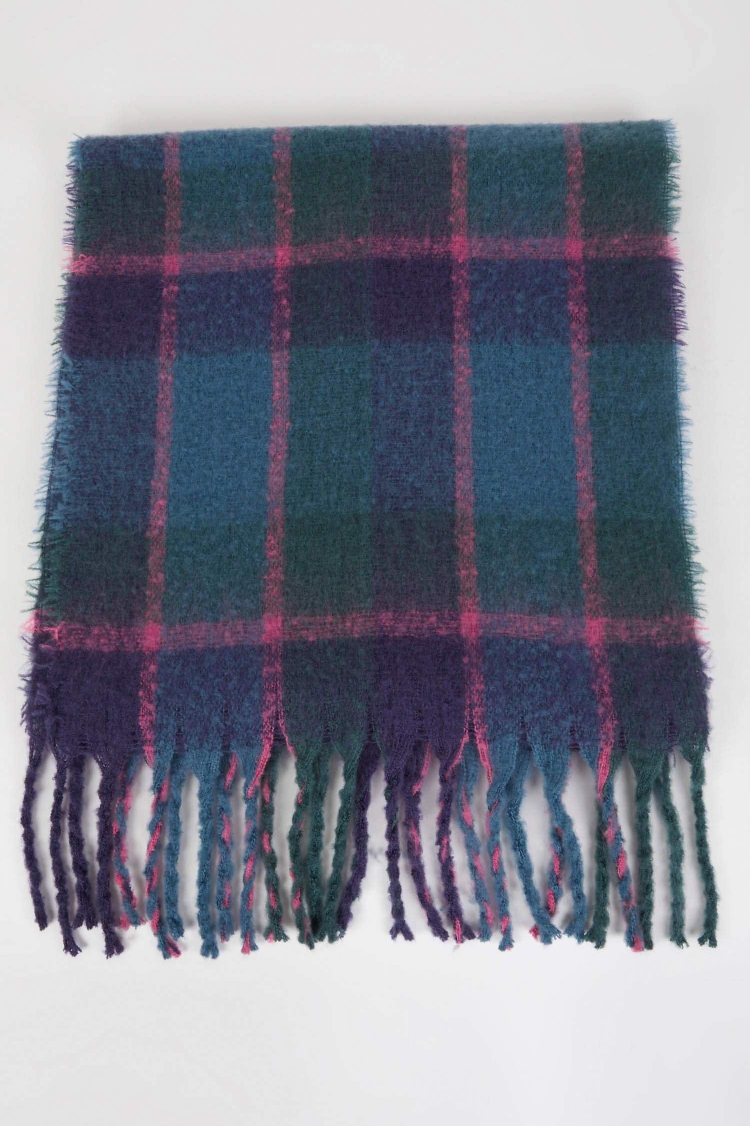 Woman Plaid Thick Scarf