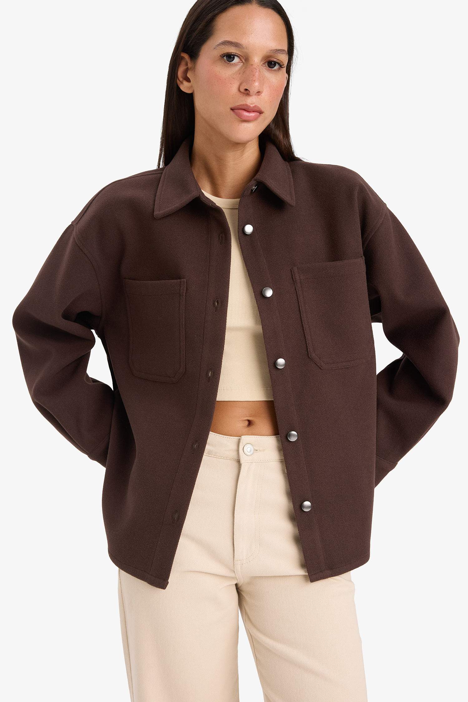 قميص ردن طويل فلانيل اوفر سايز