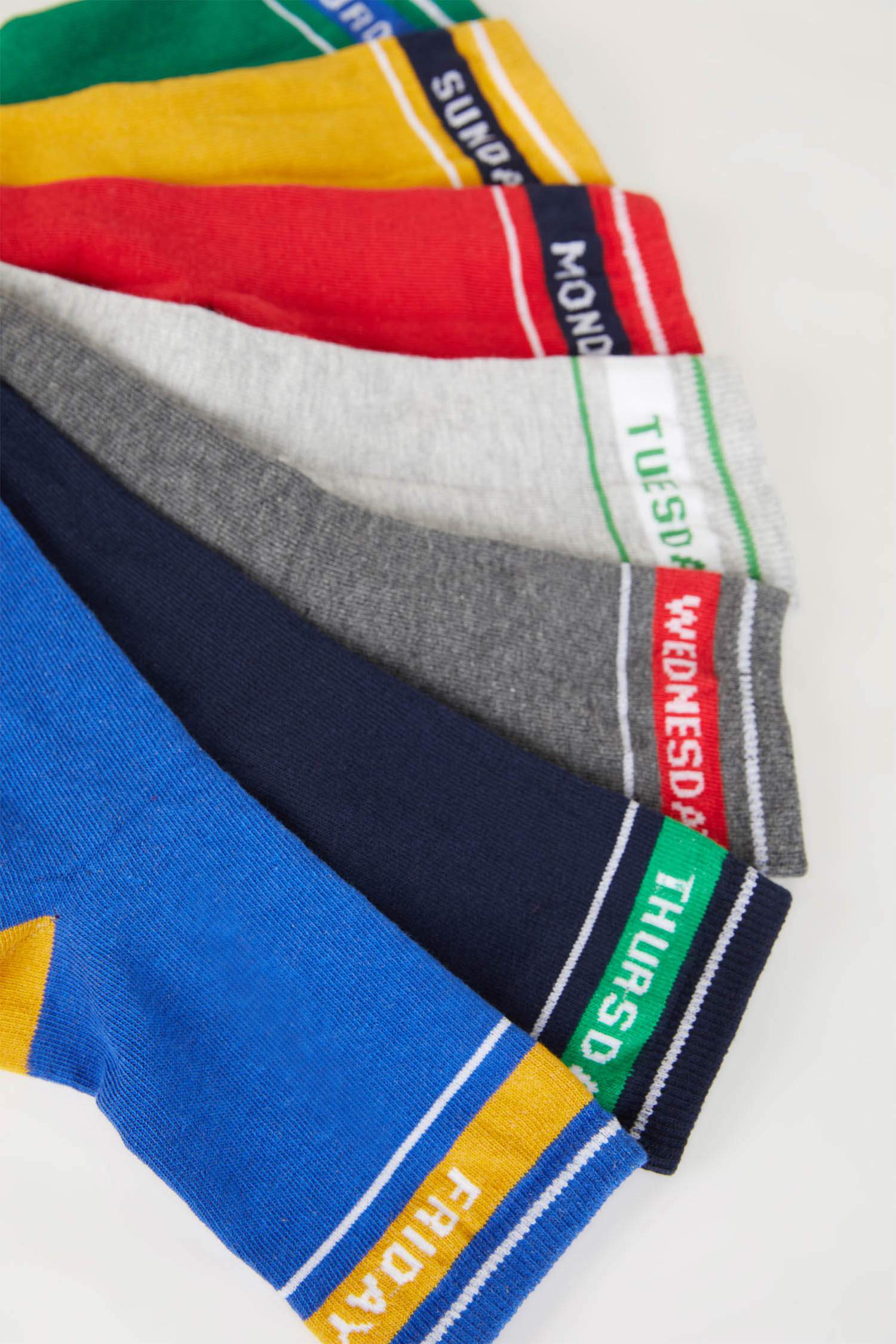 Erkek Çocuk Slogan Baskılı 7'li Pamuklu Uzun Çorap