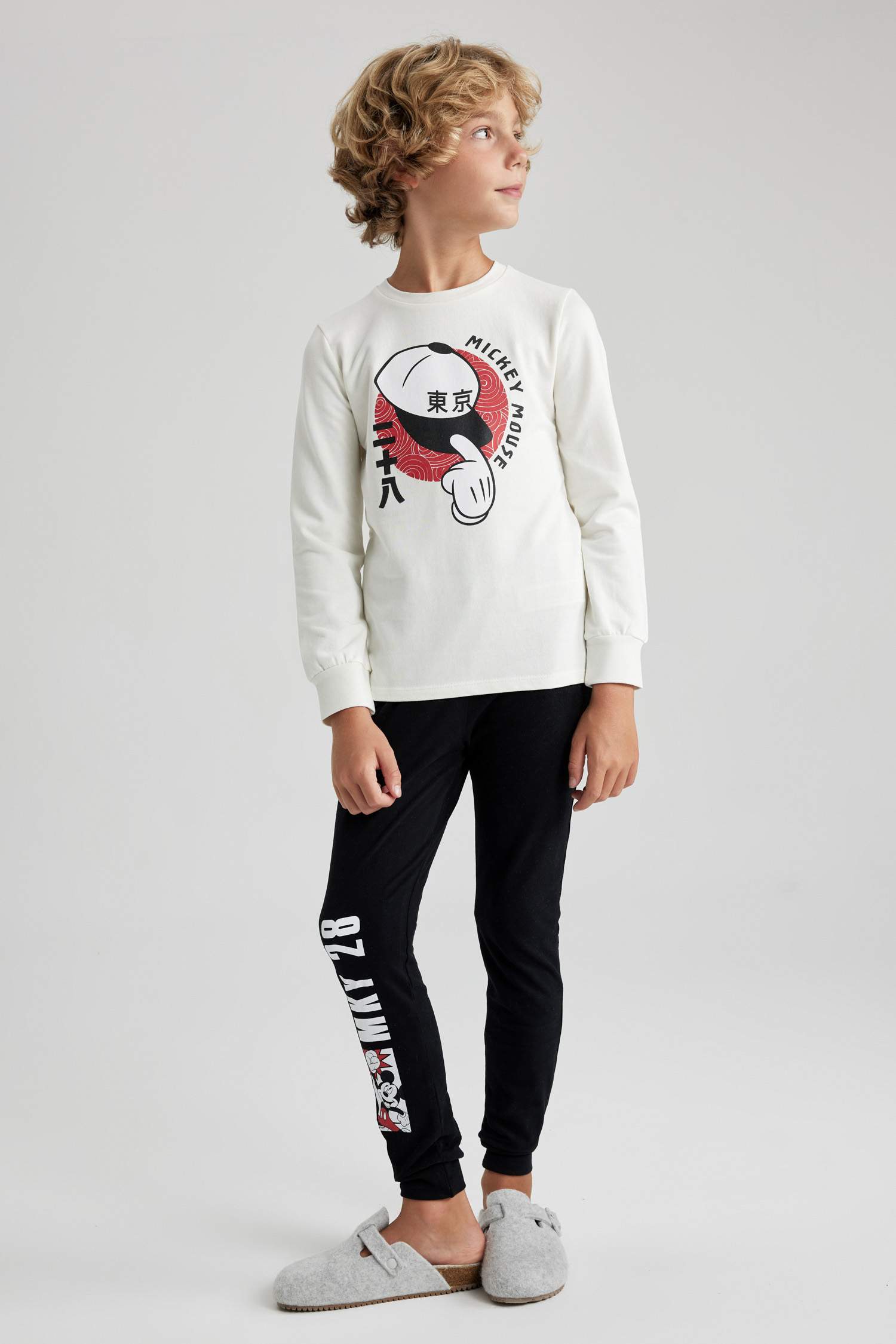 2 piece Regular Fit Mickey & Minnie Licensed Knitted Pyjamas