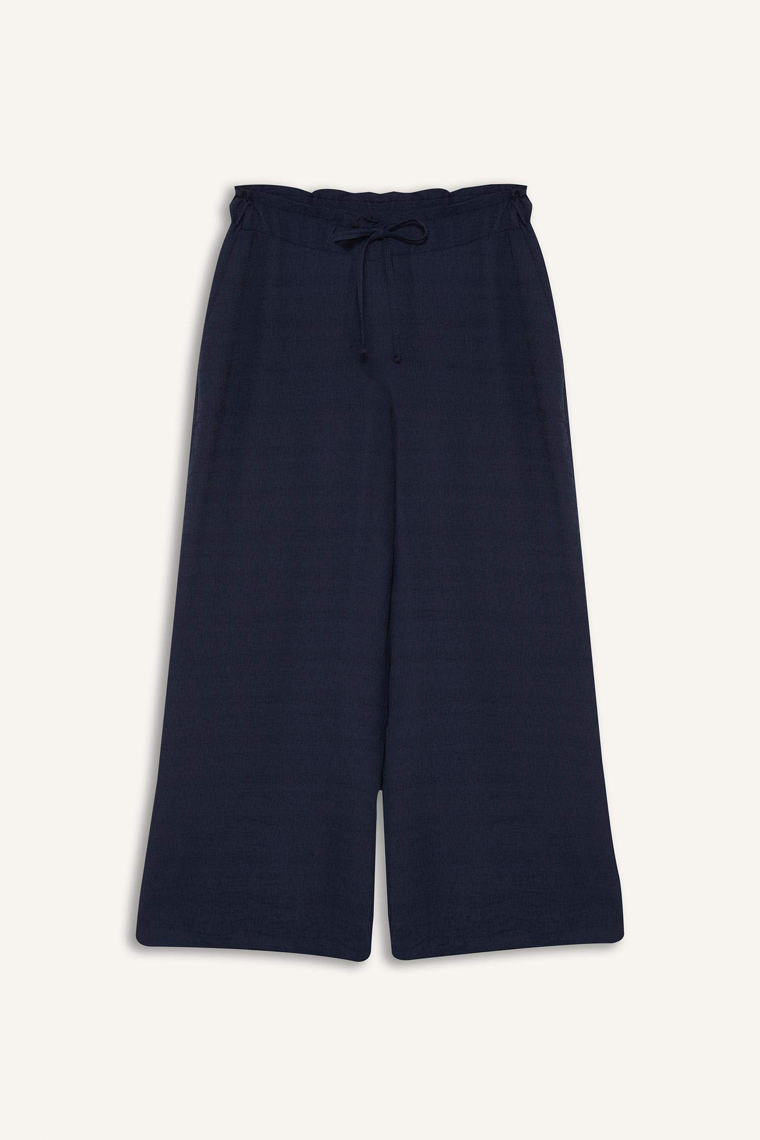 Beli Lastikli Cepli Düz Paça Kapri