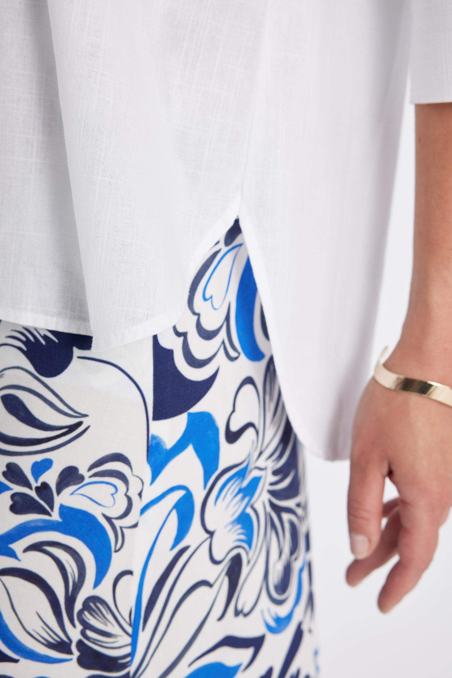 قميص ردن طويل قصة عادية بياخة مستديرة