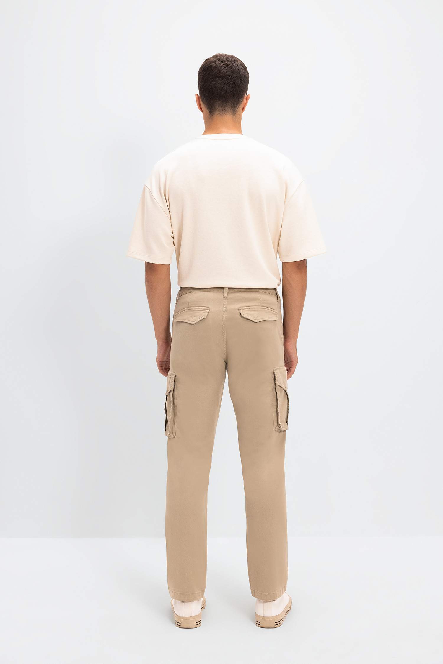 Pantalon Cargo à Jambe Large Coupe Large Taille Normale