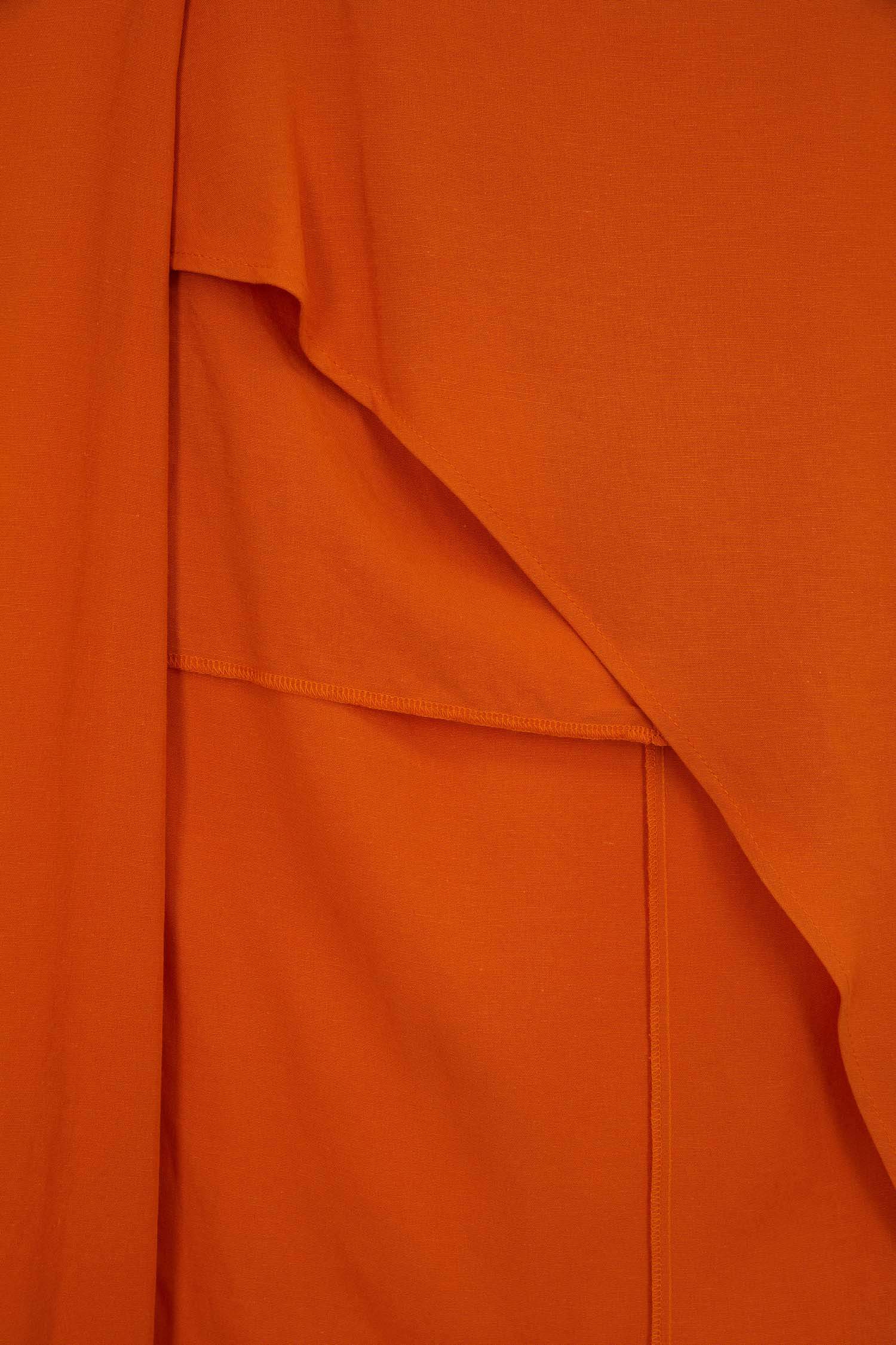 Orange WOMEN linen Midi Woven Skirt 2825453 DeFacto