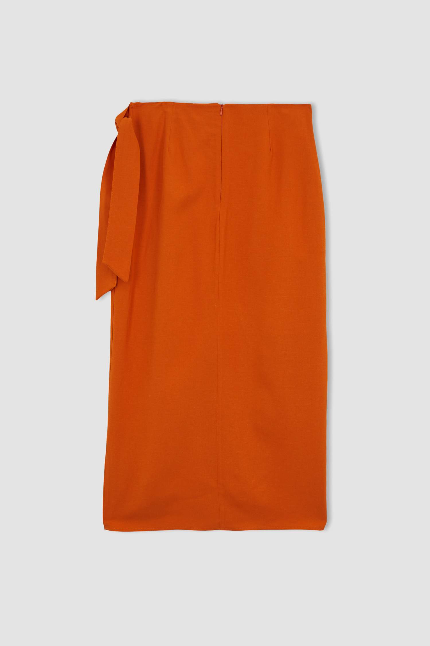 Orange WOMEN linen Midi Woven Skirt 2825453 DeFacto