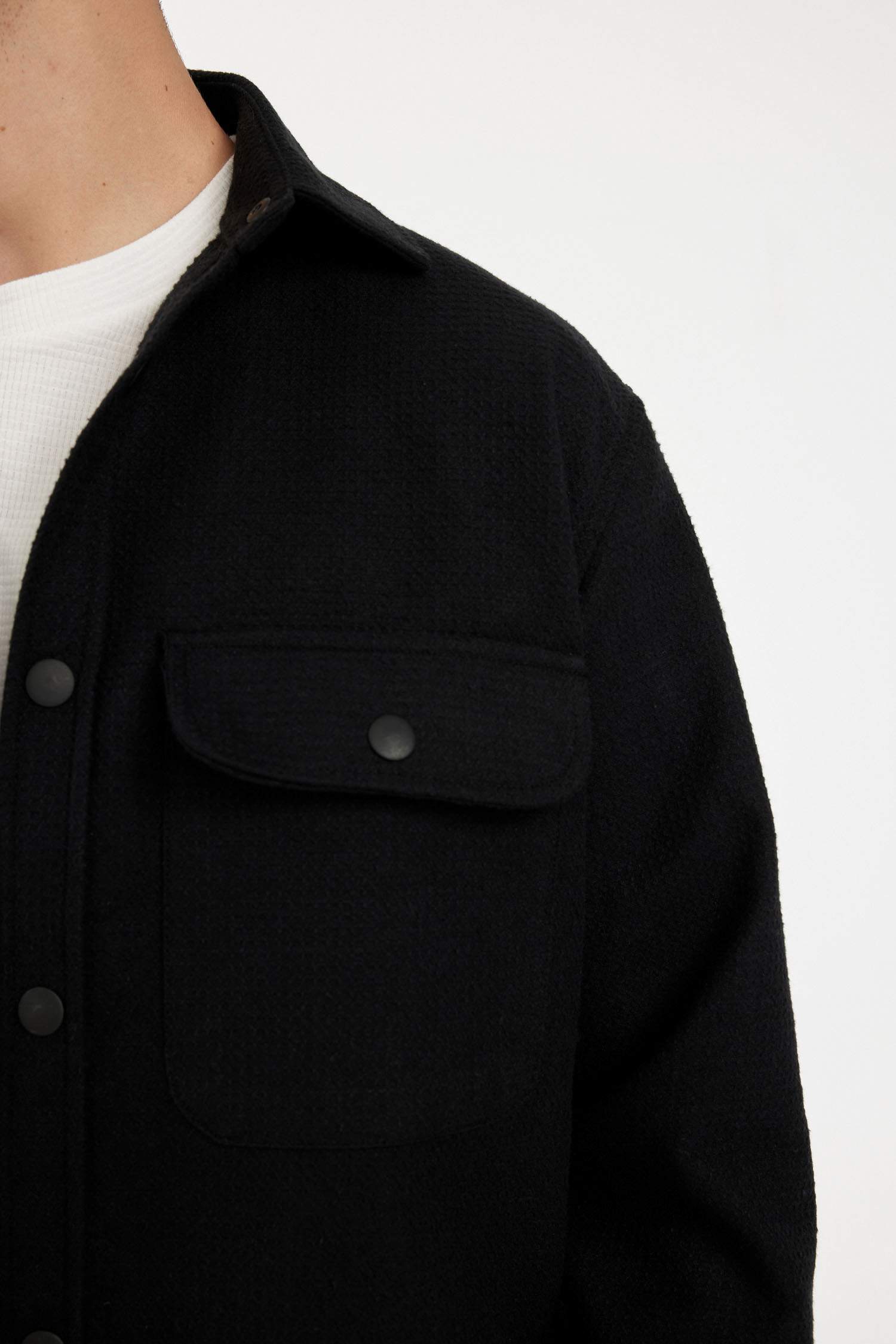 قميص قطن قصة مريحة كم طويل