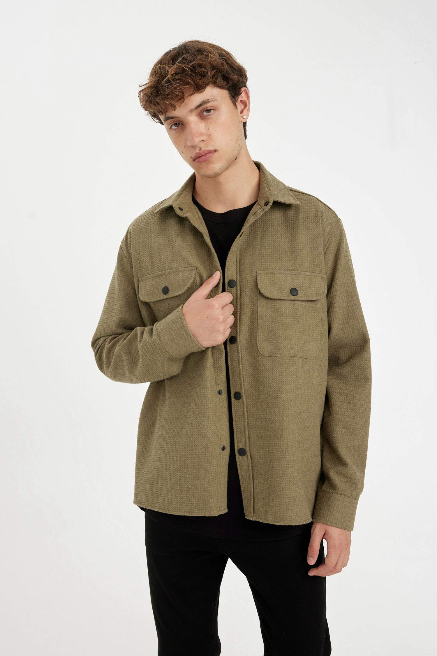 قميص قطن كم طويل قصة مريحة