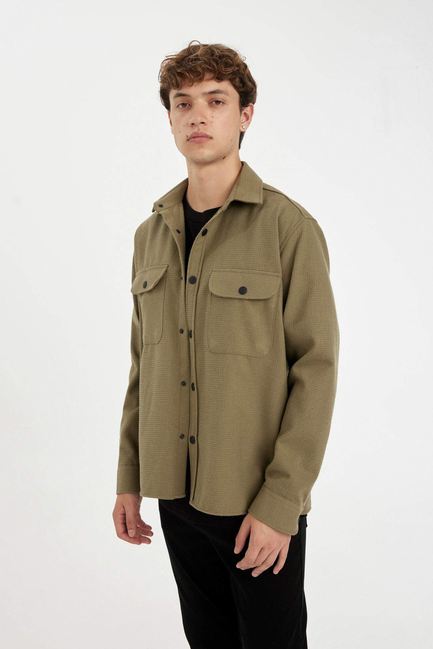 قميص قطن كم طويل قصة مريحة