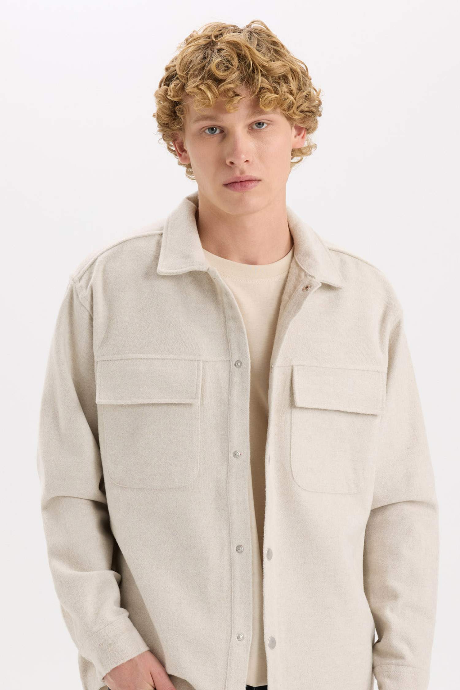 Relax Fit Oduncu Basic Düz Uzun Kollu Gömlek Ceket