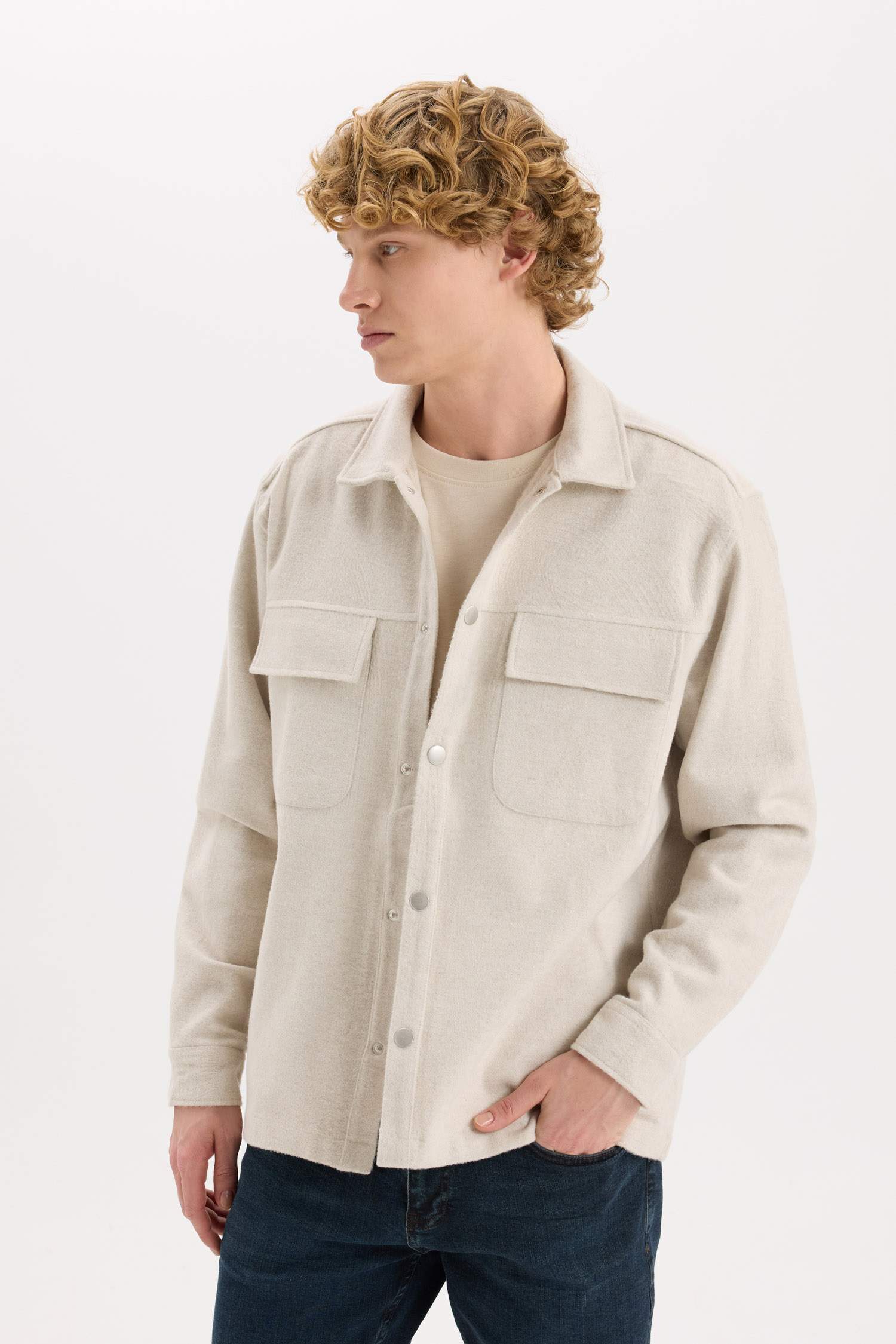 Relax Fit Oduncu Basic Düz Uzun Kollu Gömlek Ceket