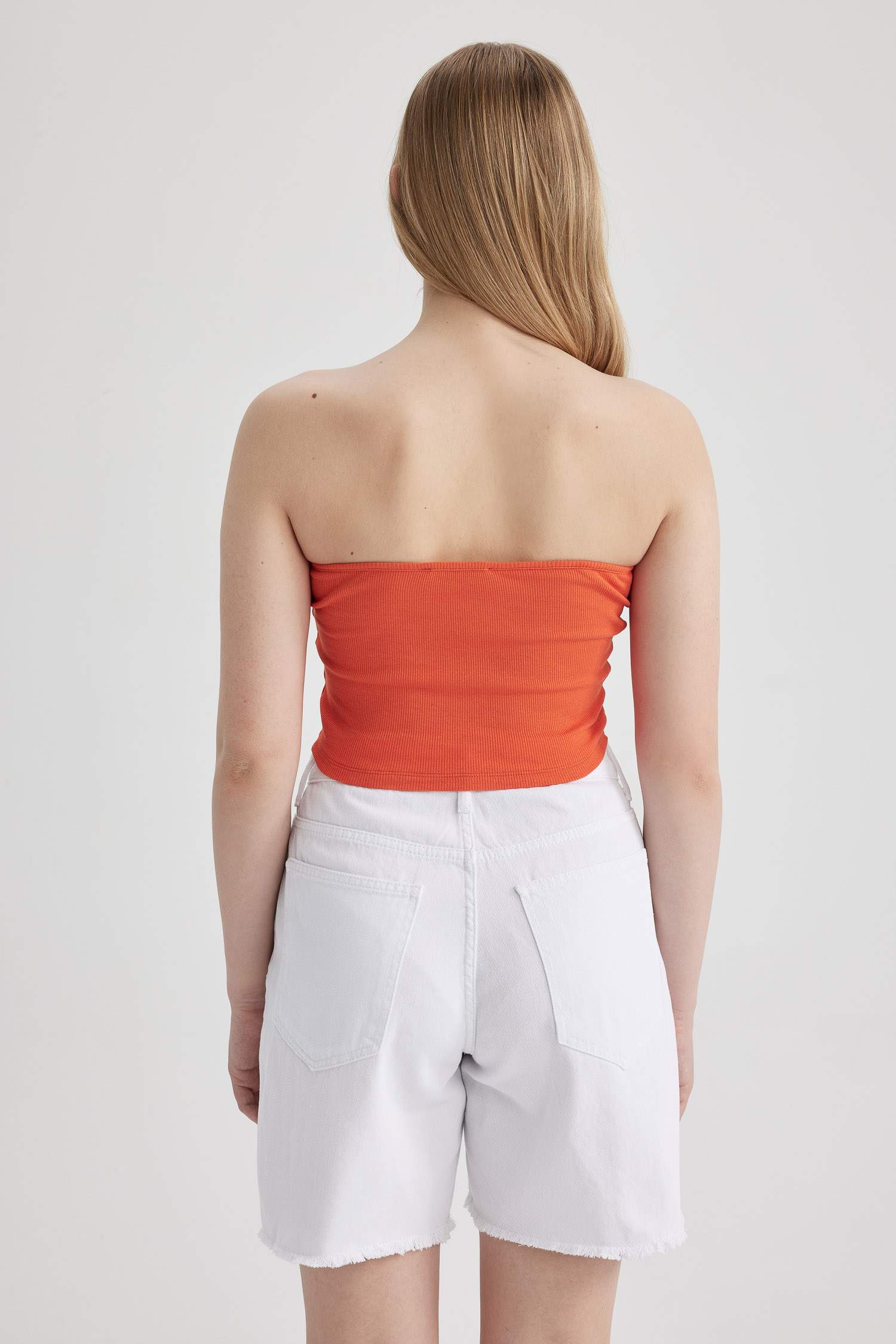 Orange Woman Strapless Corded Camisole Undershirt 2823076 DeFacto