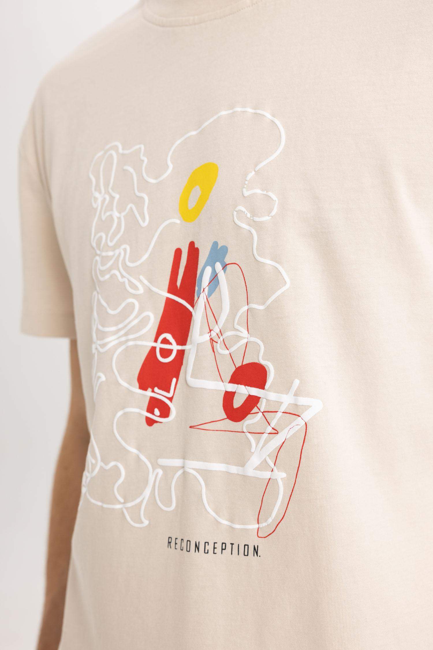 تي شيرت جيرسي قصة عادية بياقة مستديرة