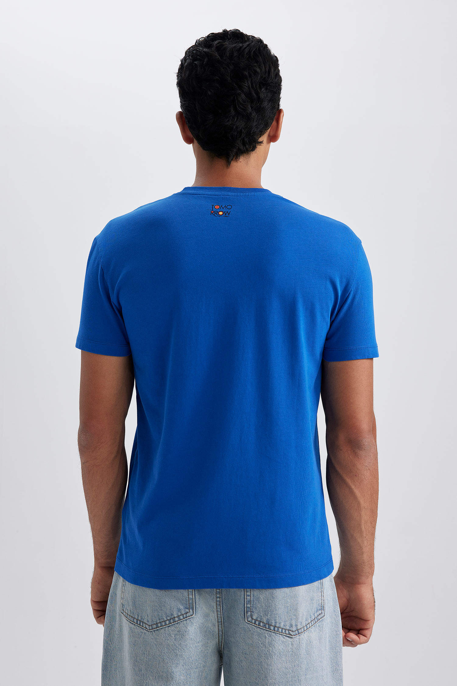 Blau Herren Regular Fit T-Shirt mit Rundausschnitt 2854598 | DeFacto