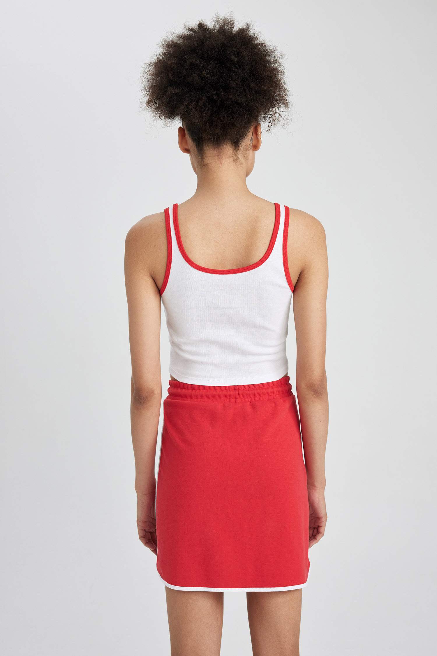 DeFactoFit Printed Ribana Cotton Sports Crop Top