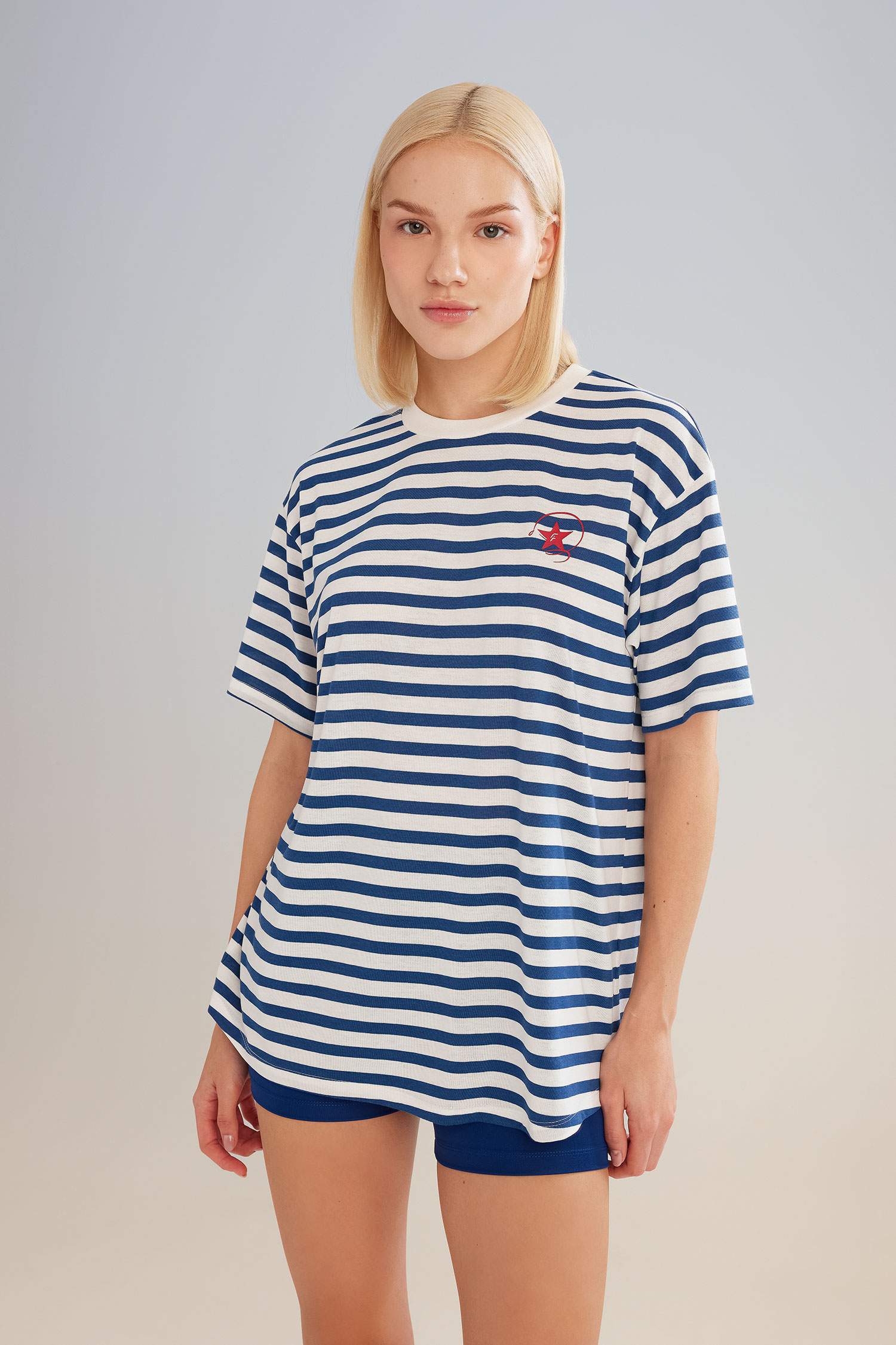 Defacto Fit Oversize Fit Crew Neck Printed Sportsman Short Sleeve T-Shirt