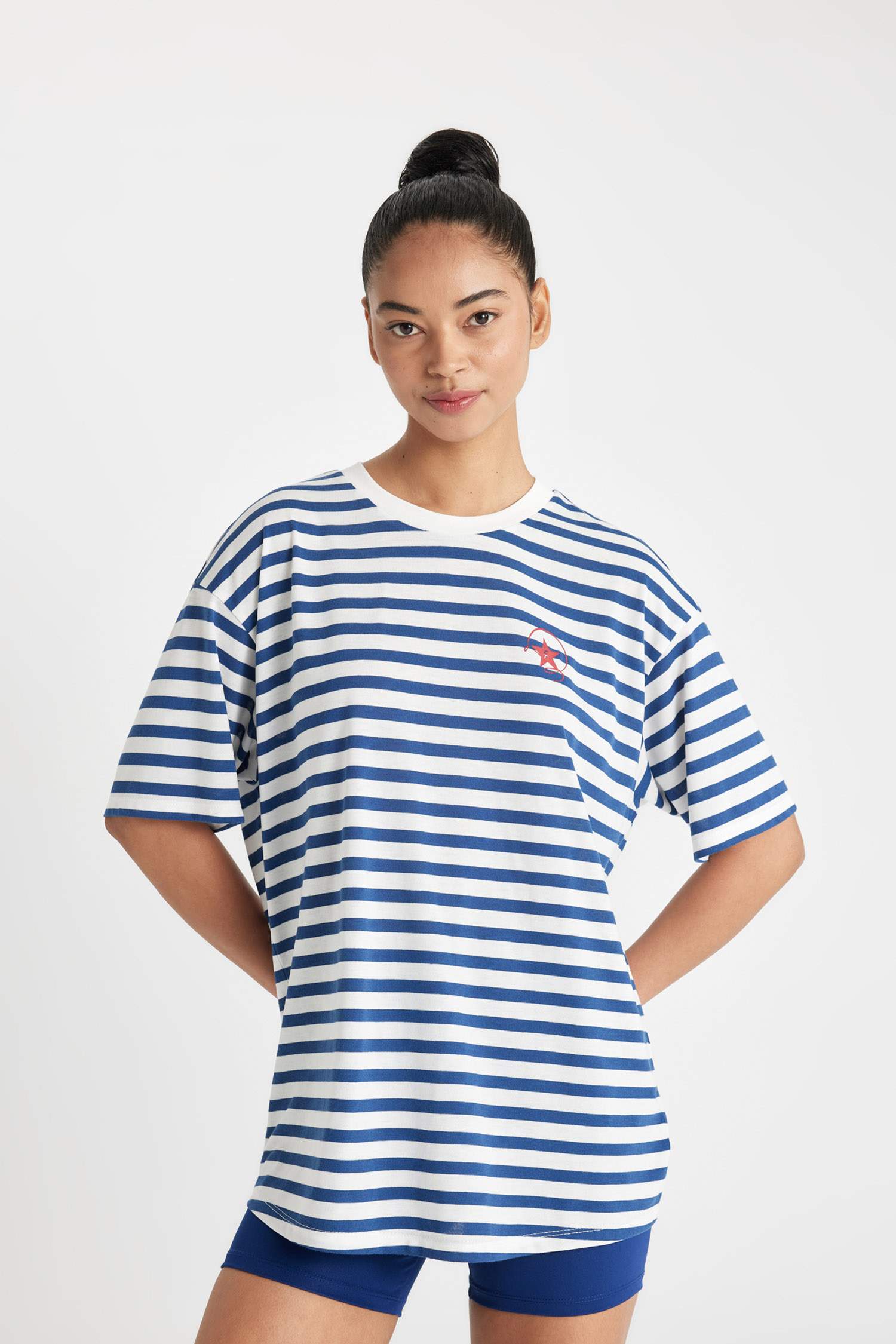 Defacto Fit Oversize Fit Crew Neck Printed Sportsman Short Sleeve T-Shirt