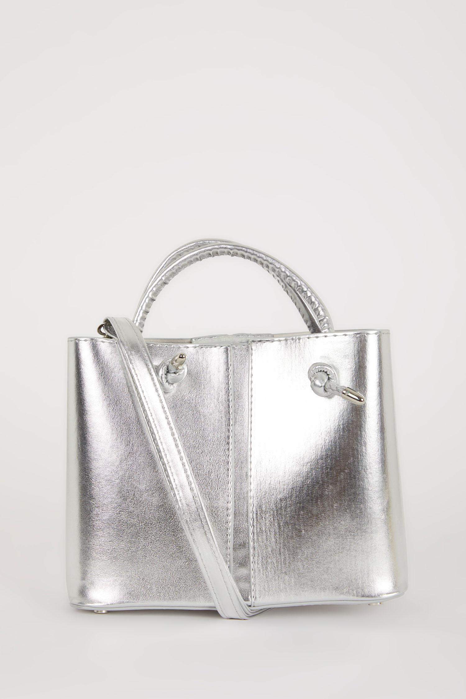 Kadın Suni Deri Metalik El Çantası