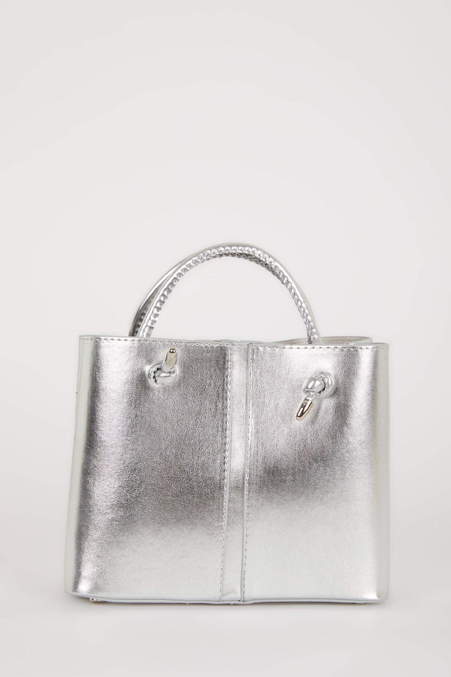 Kadın Suni Deri Metalik El Çantası