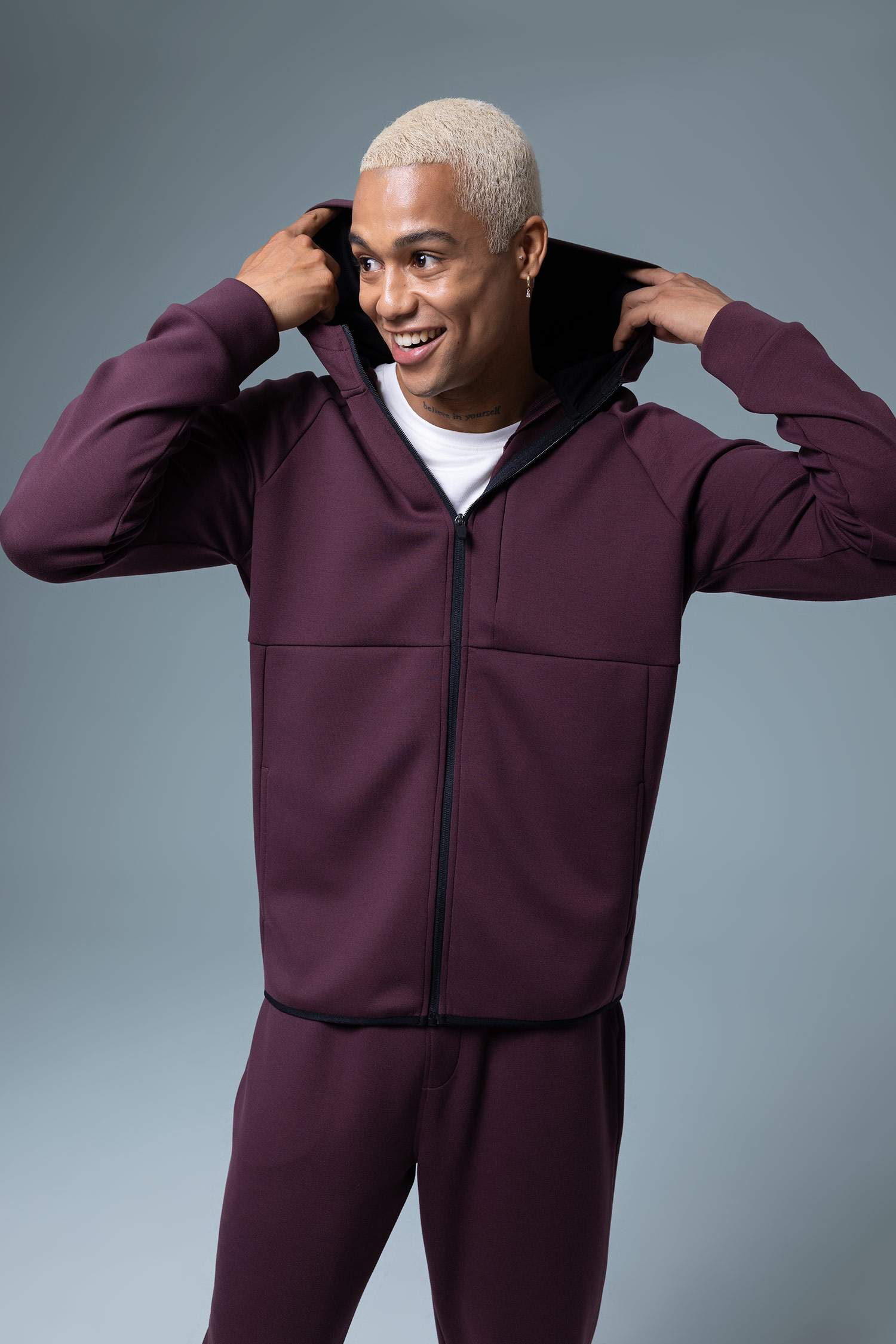 DeFactoFit Slim Fit Hooded Scuba Fabric Zippered Sweatshirt