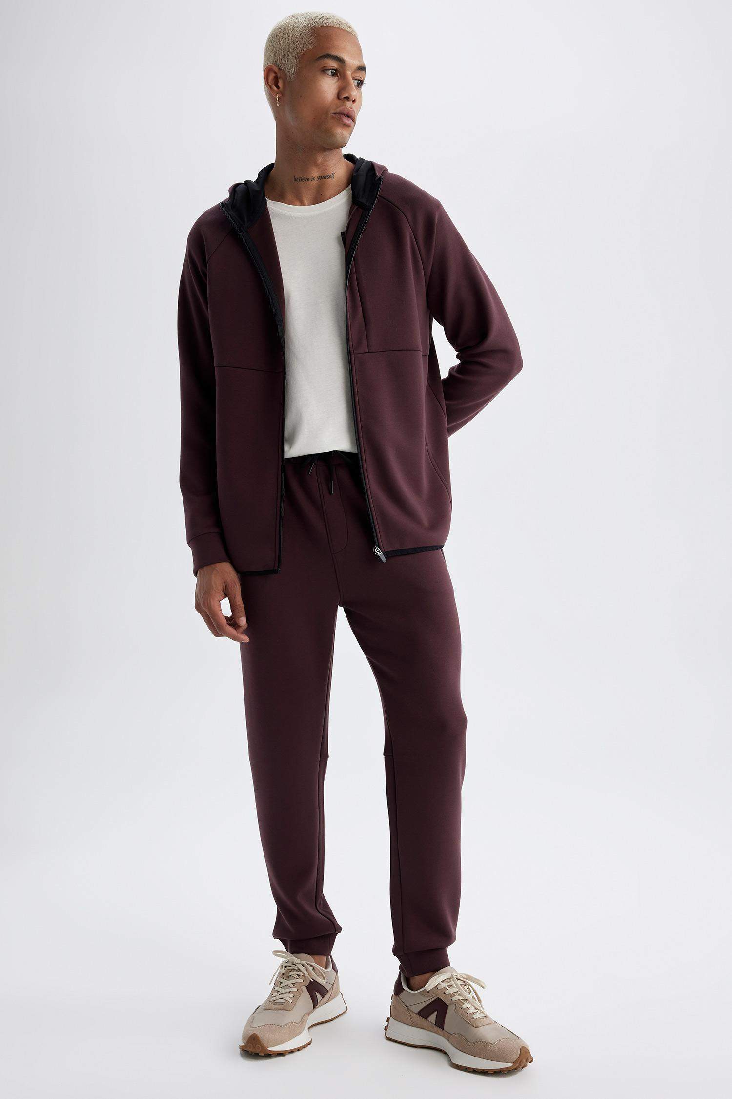 DeFactoFit Slim Fit Hooded Scuba Fabric Zippered Sweatshirt