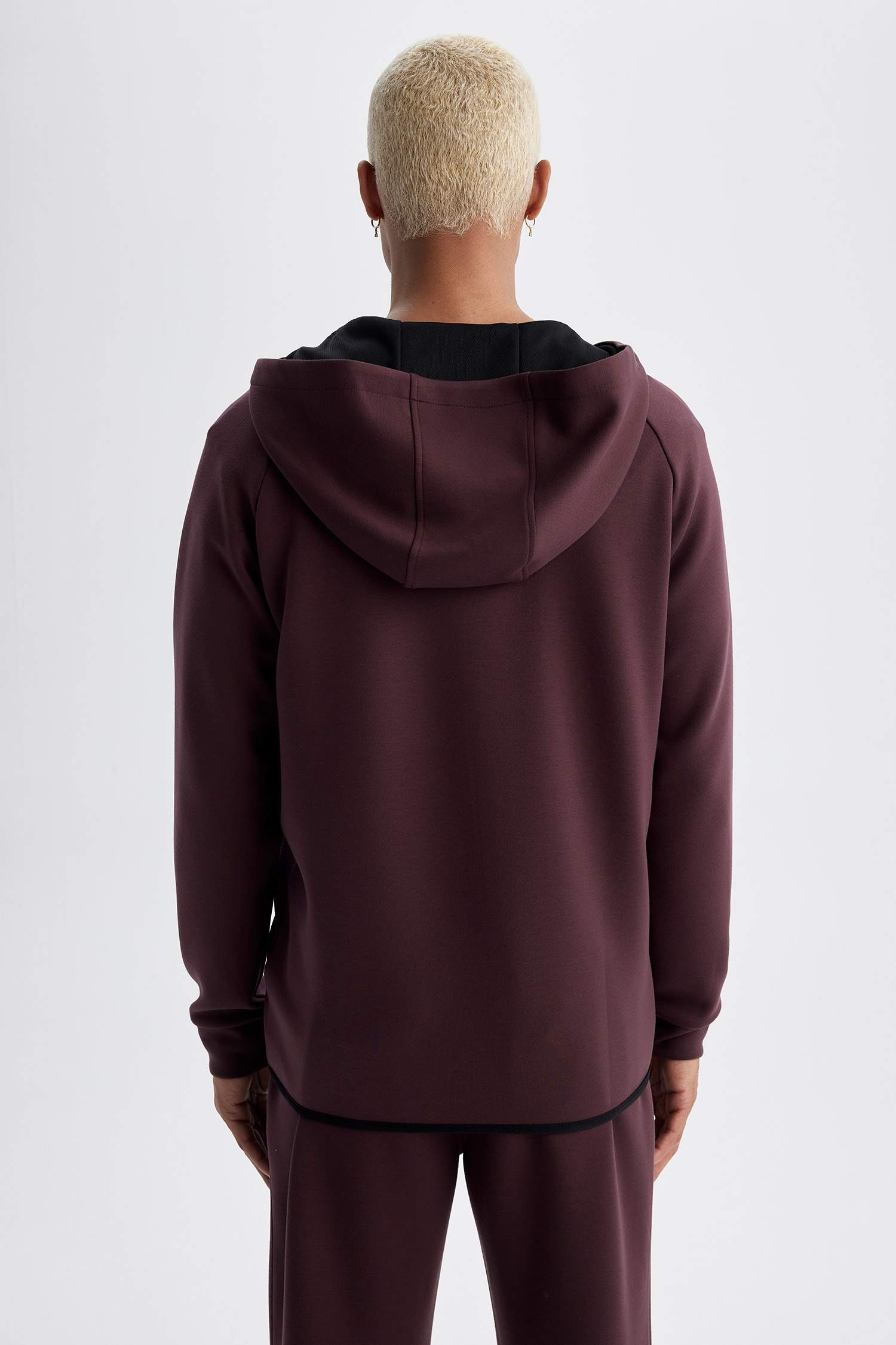 DeFactoFit Slim Fit Hooded Scuba Fabric Zippered Sweatshirt